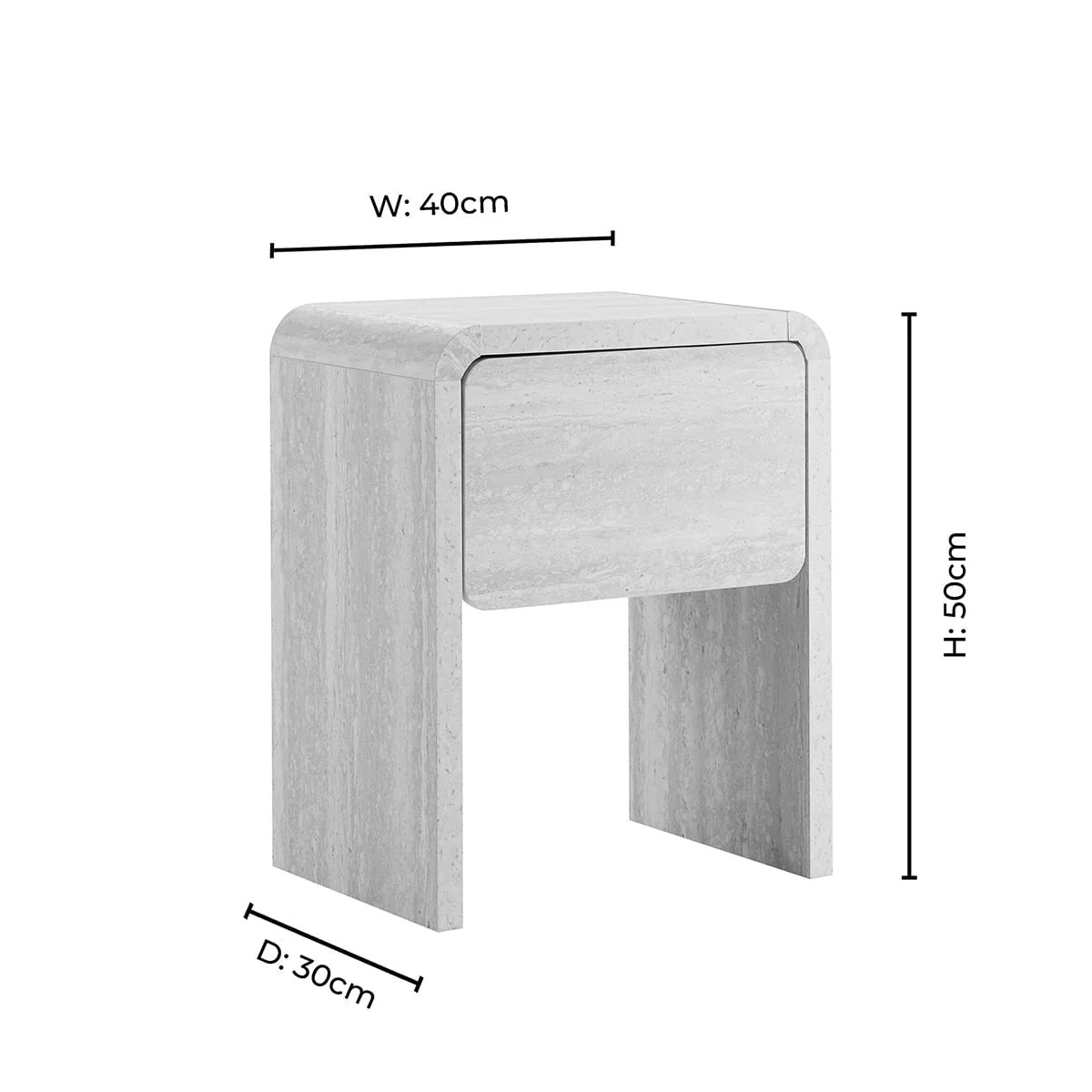 Samira Side Table - Travertine Effect - Image 10