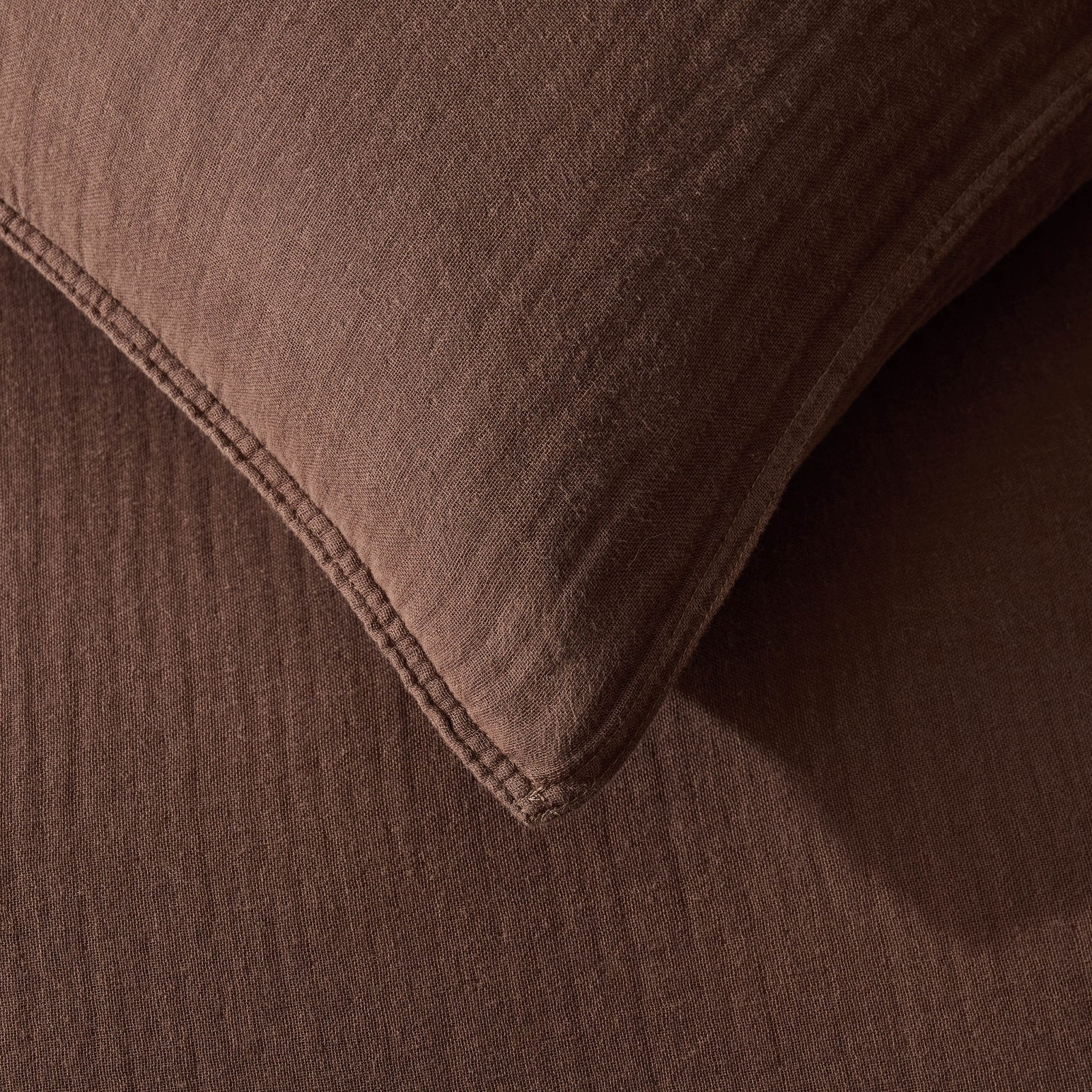 Santorini Muslin Duvet Cover & Pillowcase Set - Mocha - Image 7