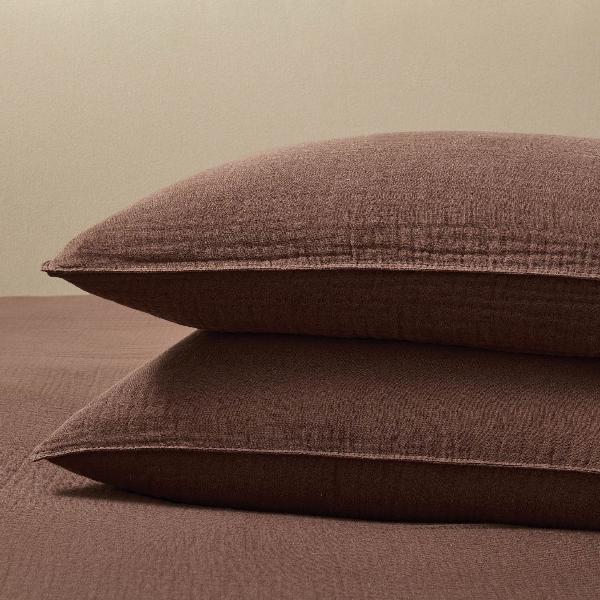 Santorini Muslin Duvet Cover & Pillowcase Set - Mocha - Image 8