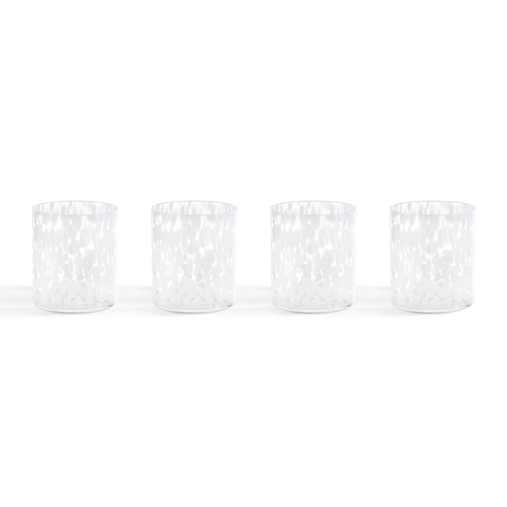 Sarda Dotty Glass Tumblers - Set of 4 - White - Image 6