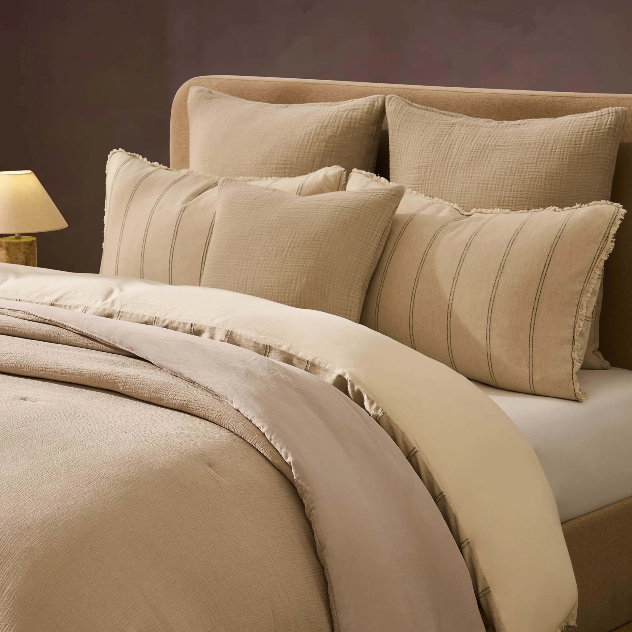 Savannah Four Layer Quilted Tufted Muslin Bedspread - Oat - Image 2