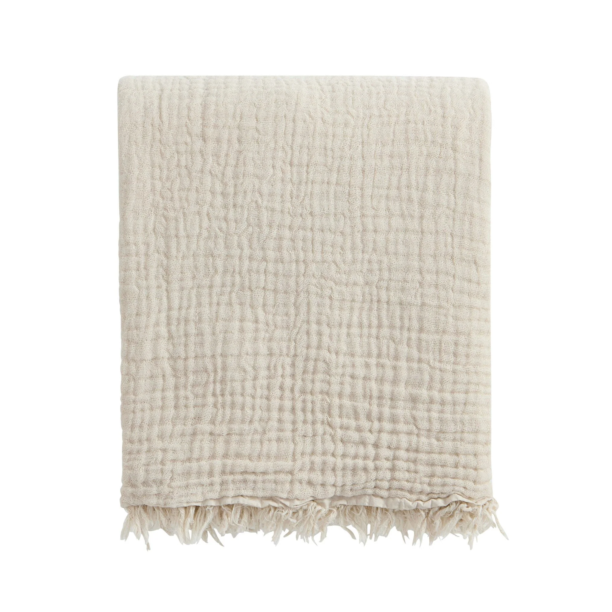 Savannah Tufted Muslin Throw - Oat - Image 5