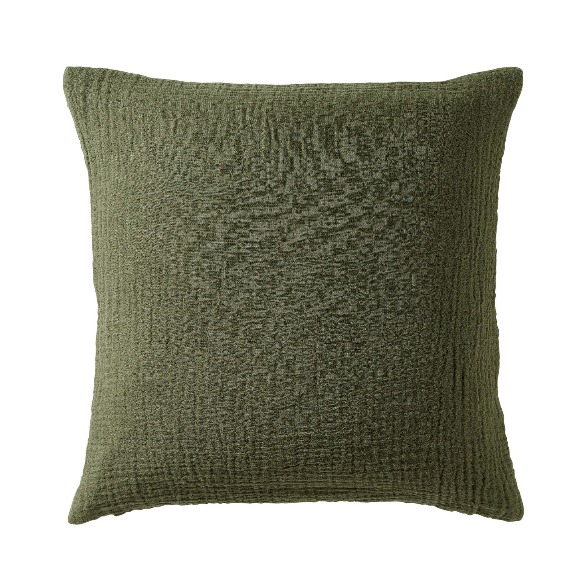 Savannah Set of 2 Tufted Muslin Cushion Covers - Olive Green - Image 3