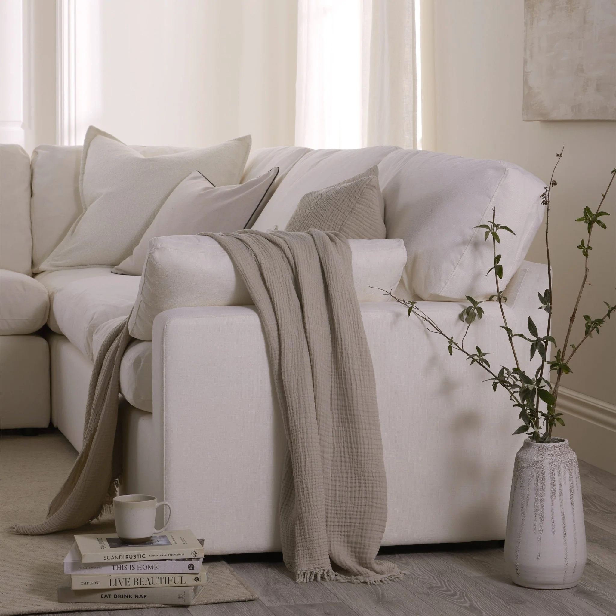 Savannah Tufted Muslin Throw - Oat - Image 10