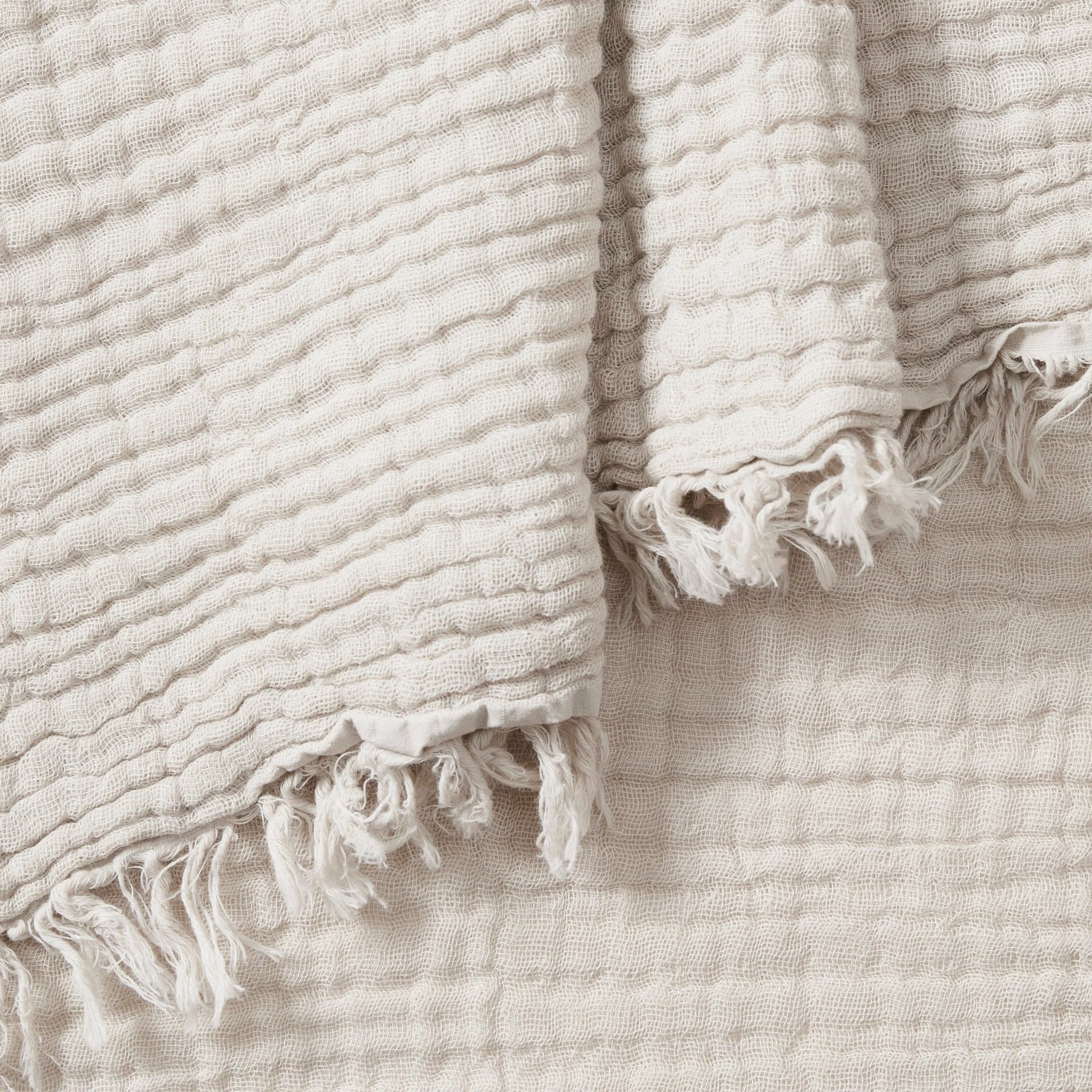Savannah Tufted Muslin Throw - Oat - Image 9