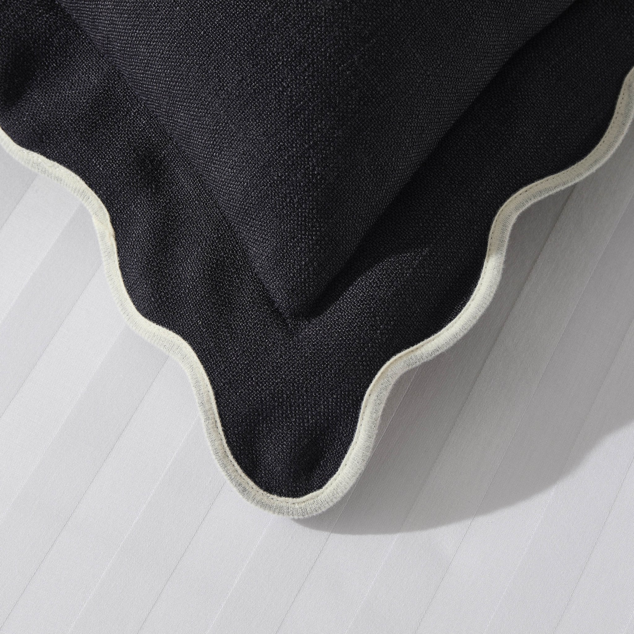 Scallop Contrast Edge Sofa Cushion Cover - Black/White - Image 4