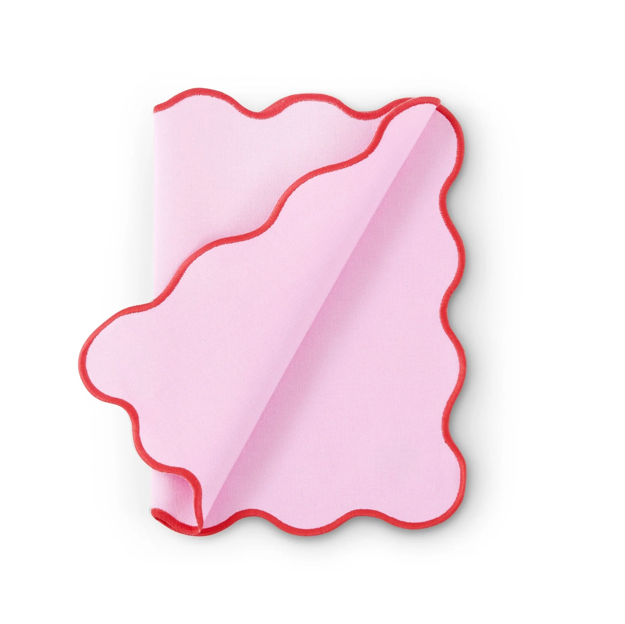 Scallop Edge Set of 4 Placemats - Pink/Red - Image 7