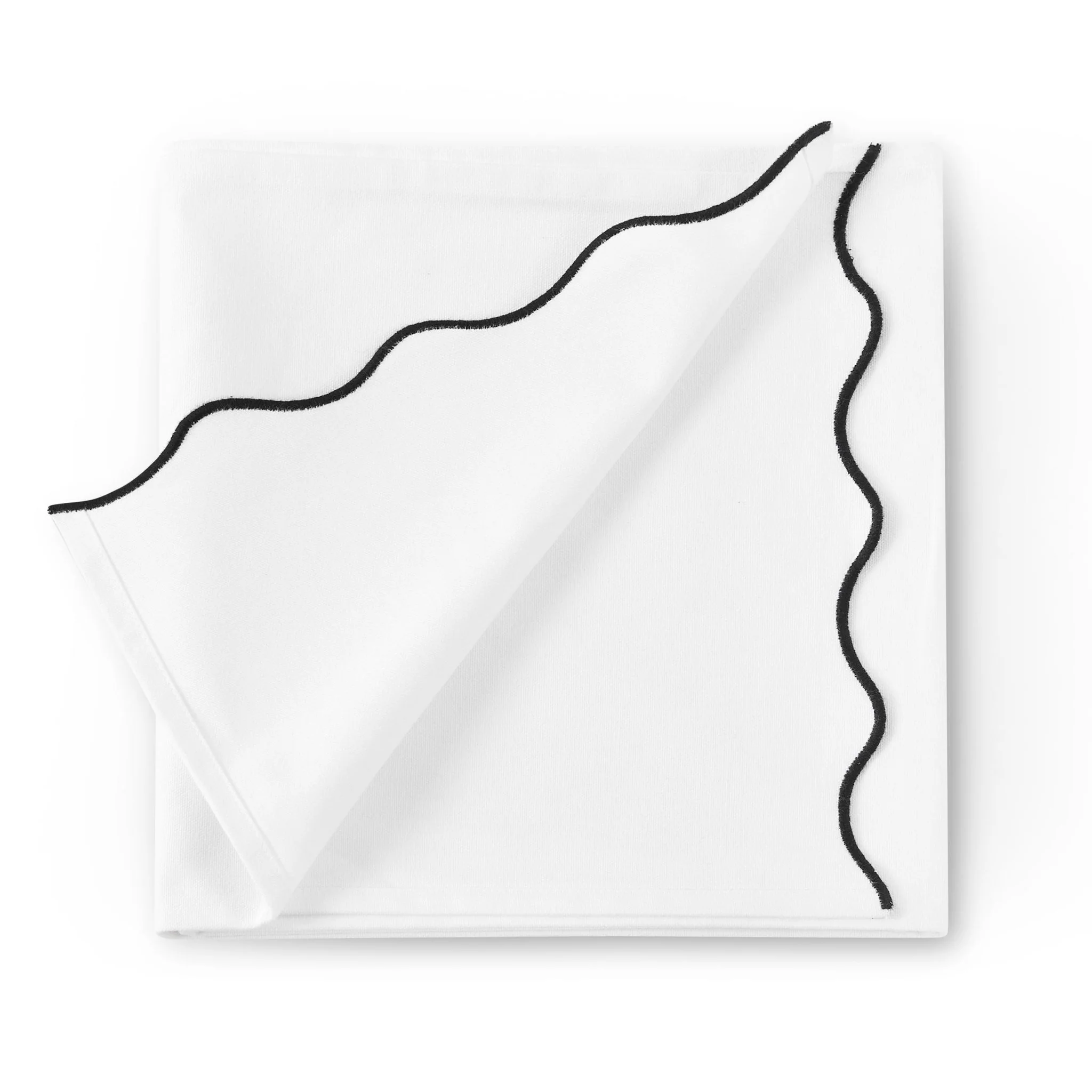Scallop Edge Table Runner - Off White/Black - Image 3