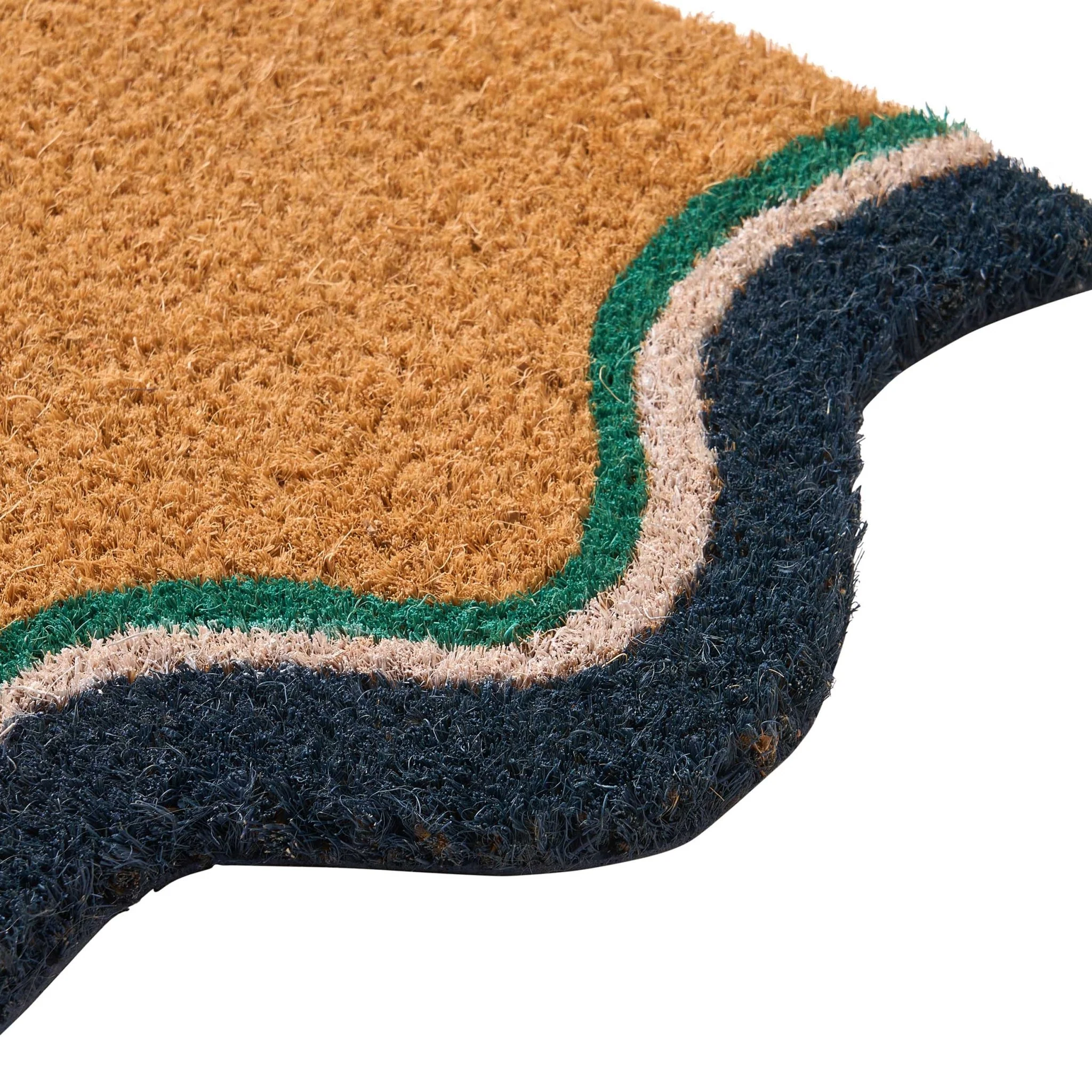 Scallop Hello Doormat - Natural/ Blue - Image 3