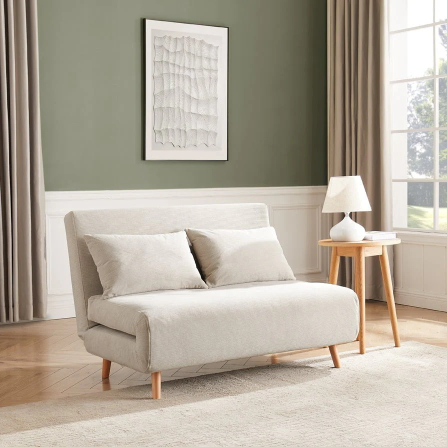 Seattle Double Click Clack Sofa Bed - Corduroy - Pebble