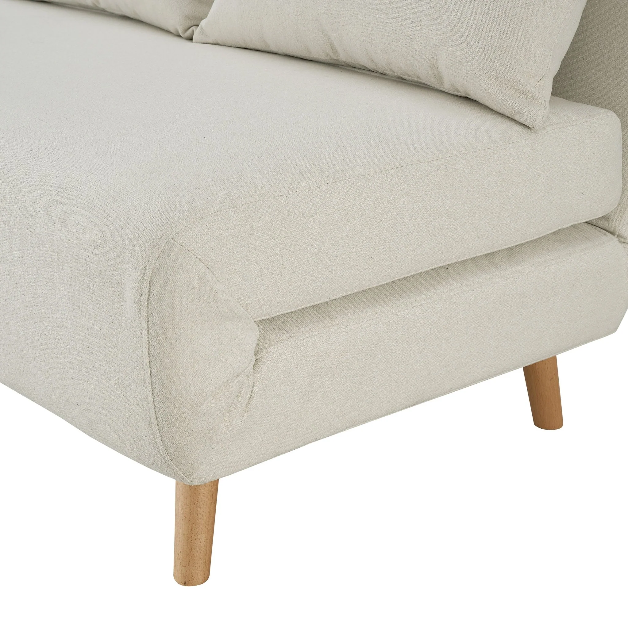 Seattle Double Click Clack Sofa Bed - Cream Linen - Image 7