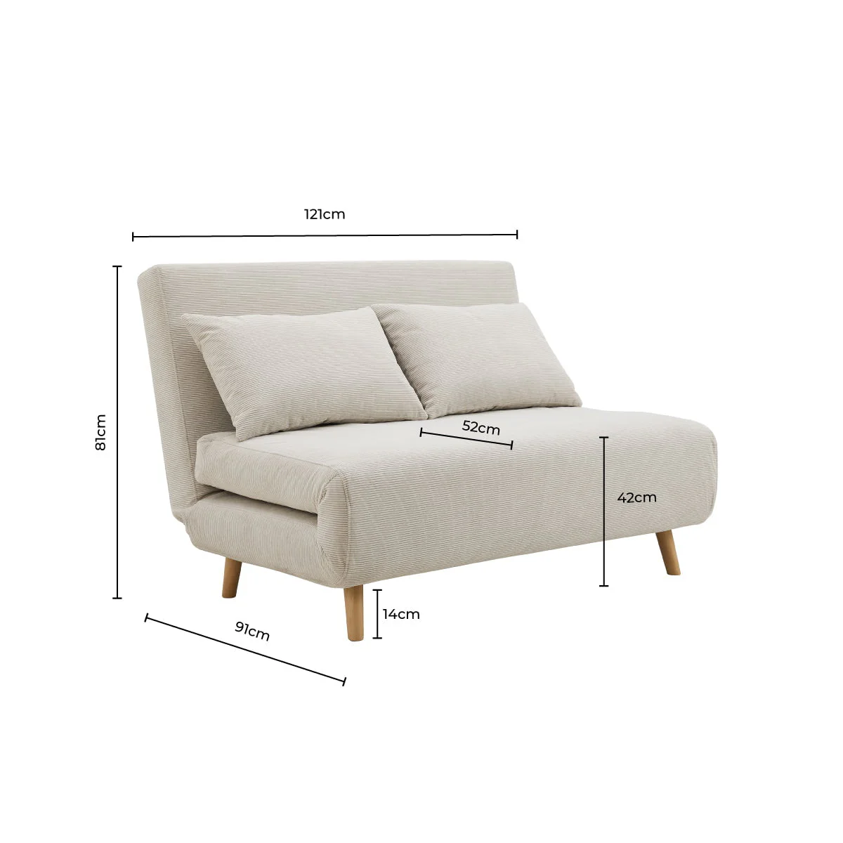 Seattle Double Click Clack Sofa Bed - Mauve - Image 9