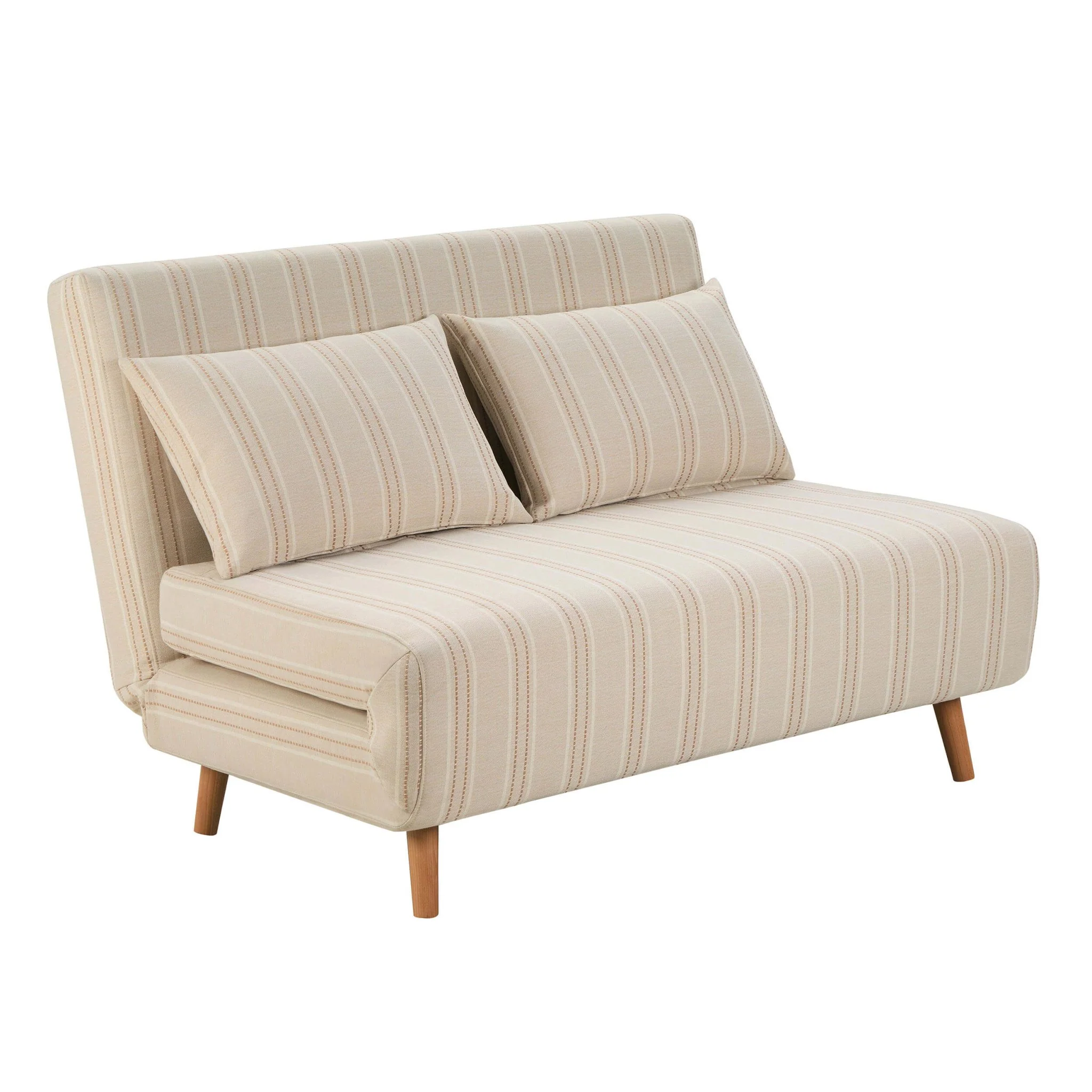 Seattle Double Click Clack Sofa Bed - Natural Stitched Stripe - Image 3