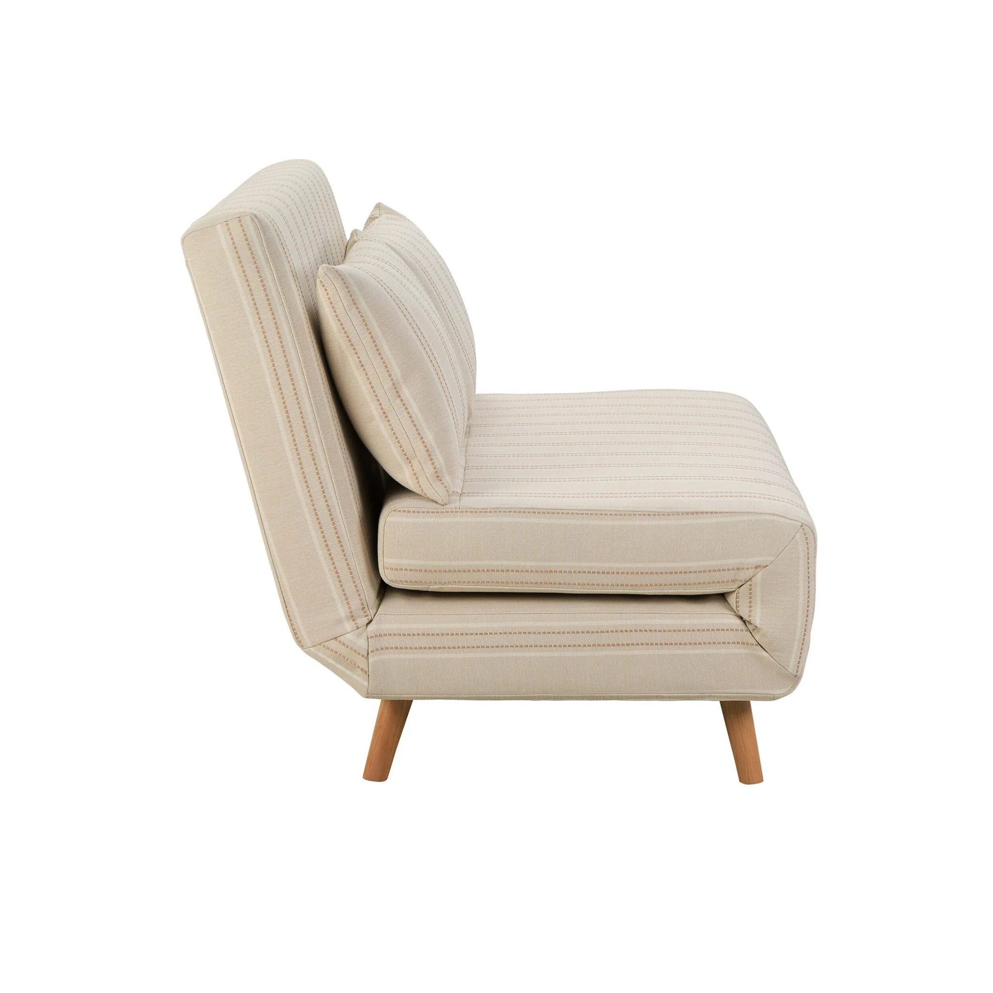 Seattle Double Click Clack Sofa Bed - Natural Stitched Stripe - Image 4