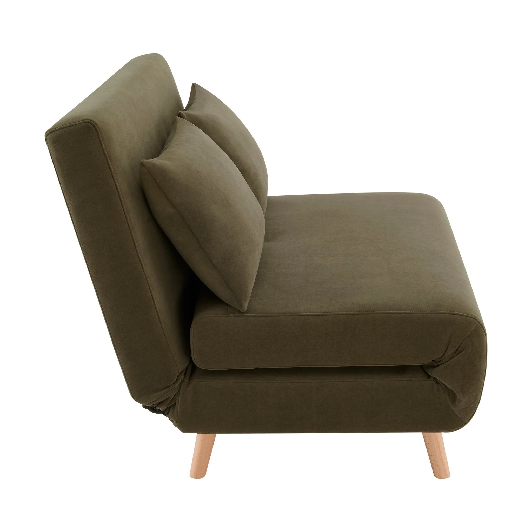 Seattle Double Click Clack Sofa Bed - Olive Green - Image 4