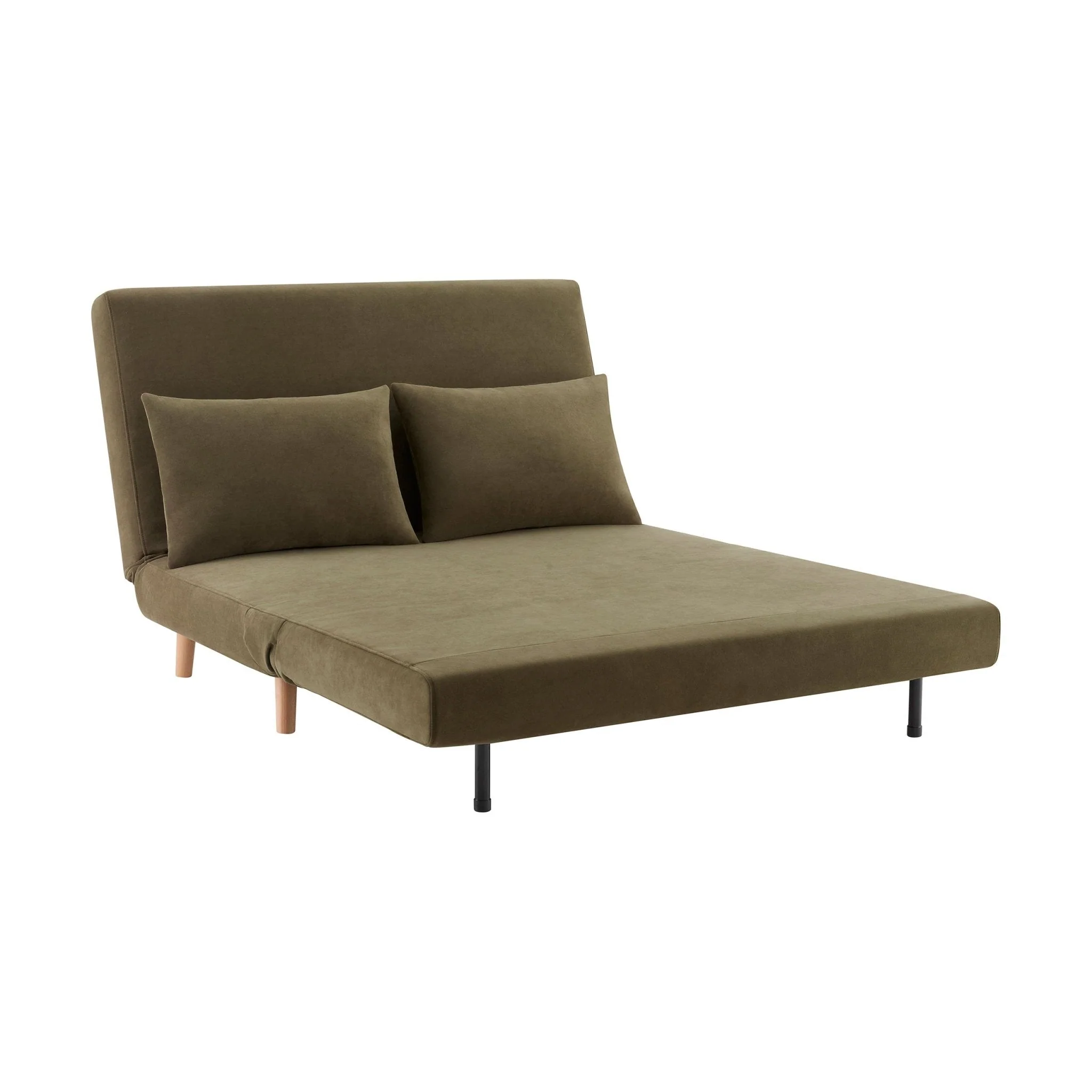 Seattle Double Click Clack Sofa Bed - Olive Green - Image 5