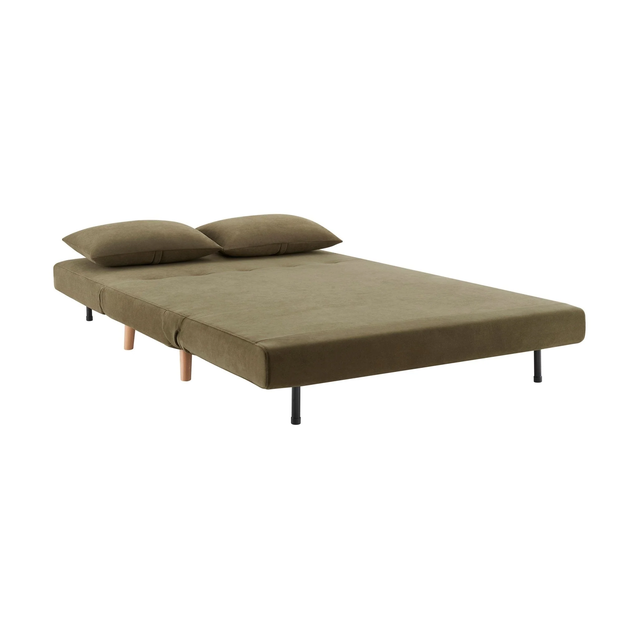 Seattle Double Click Clack Sofa Bed - Olive Green - Image 6