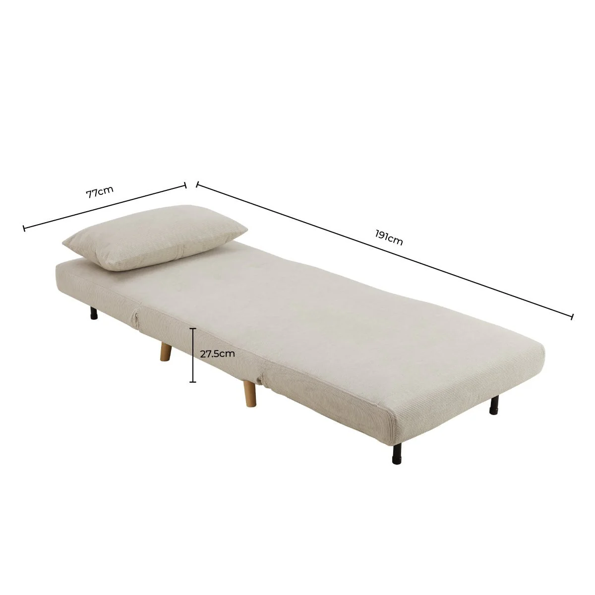 Seattle Single Click Clack Sofa Bed - Mauve - Image 10