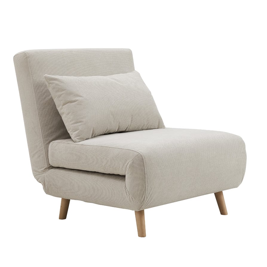 Seattle Single Click Clack Sofa Bed - Corduroy - Pebble - Image 2