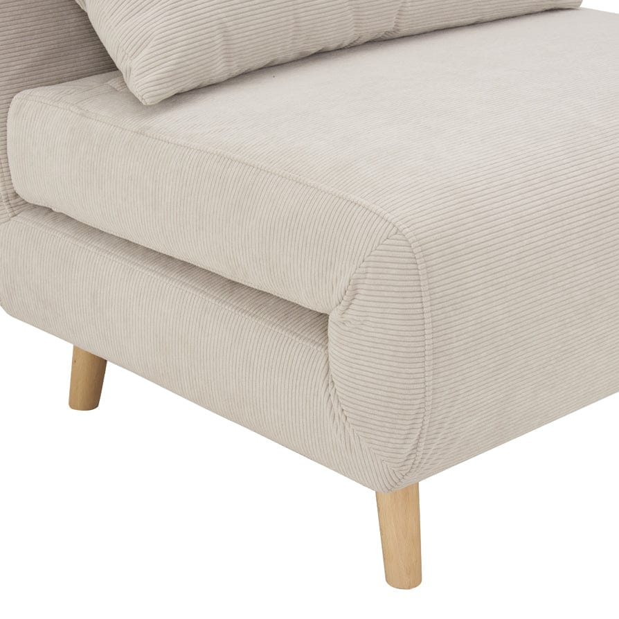 Seattle Single Click Clack Sofa Bed - Corduroy - Pebble - Image 5
