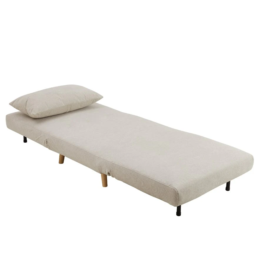 Seattle Single Click Clack Sofa Bed - Corduroy - Pebble - Image 6