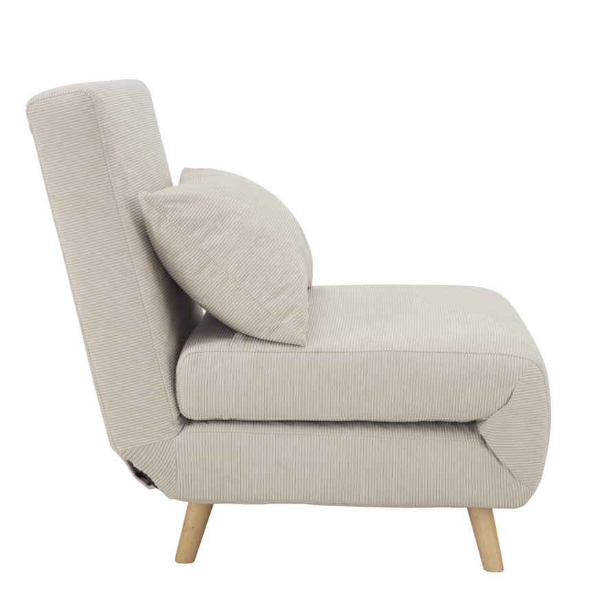 Seattle Single Click Clack Sofa Bed - Corduroy - Pebble - Image 7