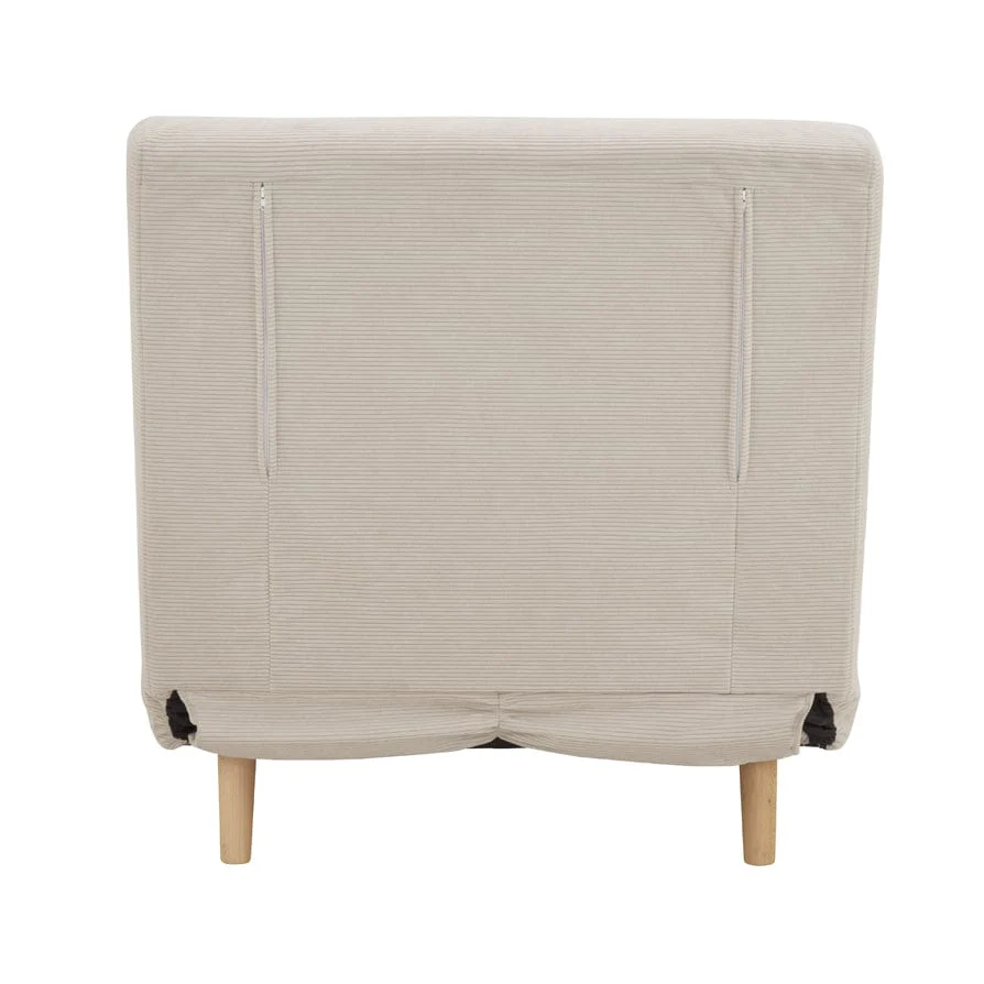 Seattle Single Click Clack Sofa Bed - Corduroy - Pebble - Image 8