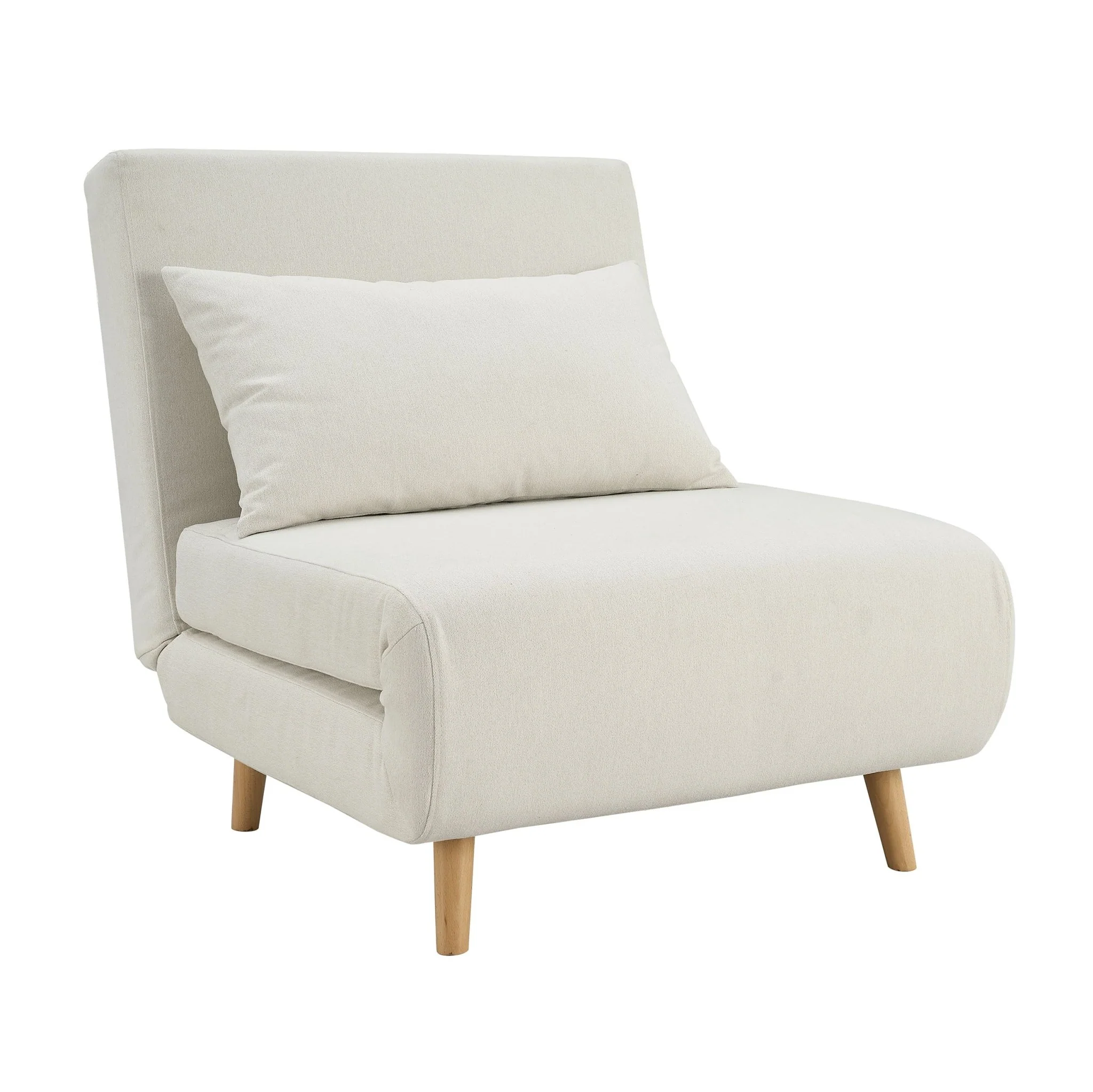 Seattle Single Click Clack Sofa Bed - Cream Linen - Image 2