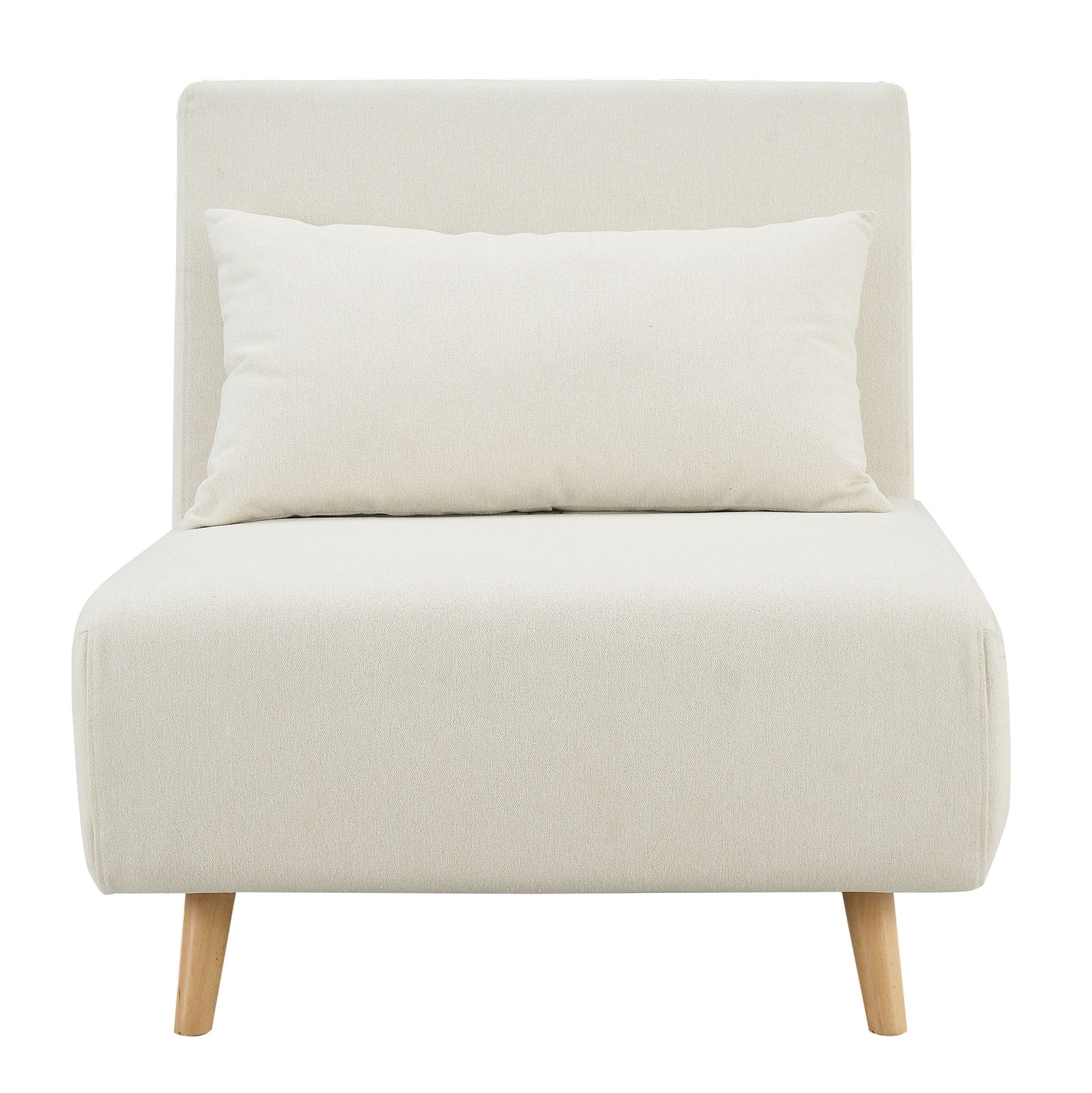 Seattle Single Click Clack Sofa Bed - Cream Linen - Image 3