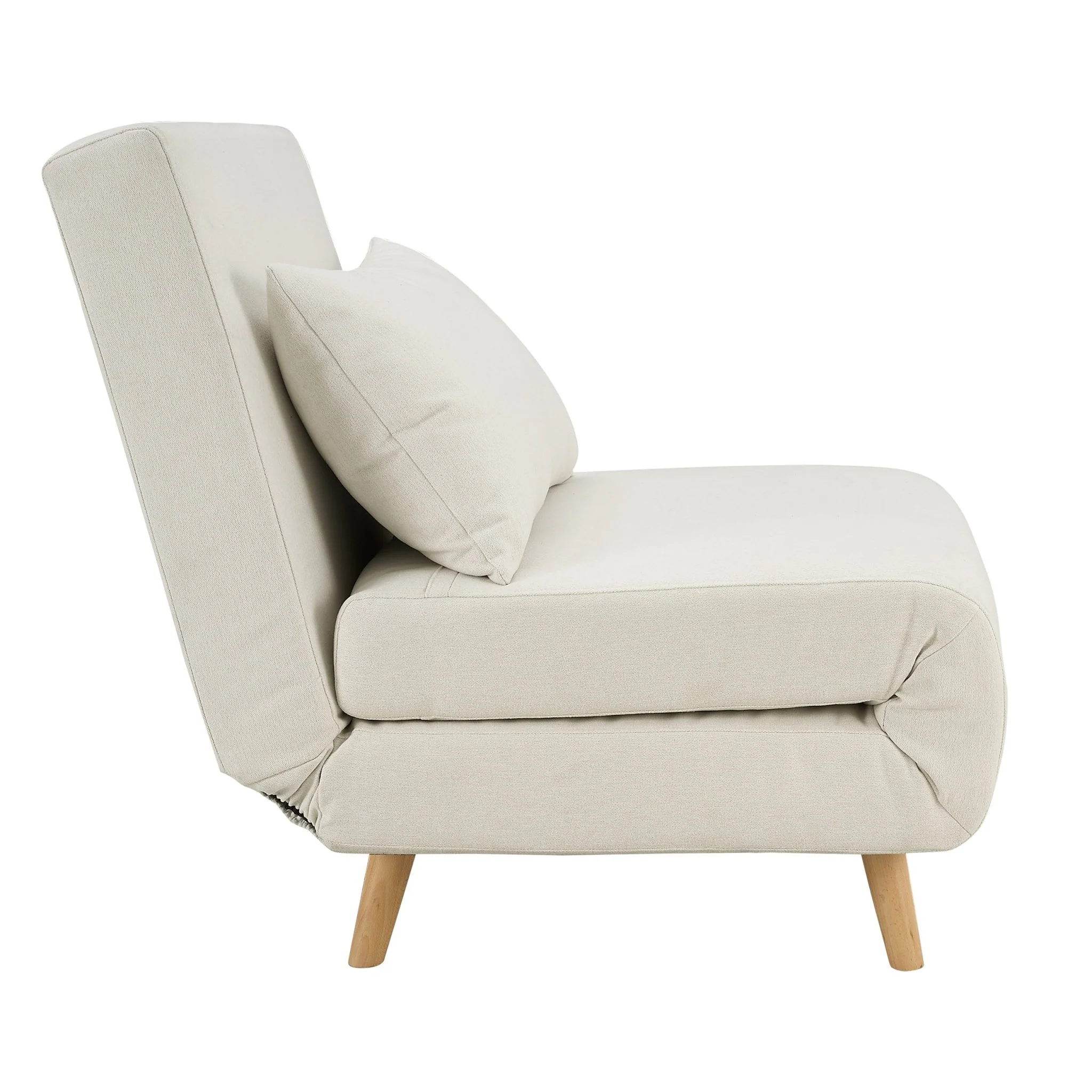Seattle Single Click Clack Sofa Bed - Cream Linen - Image 4
