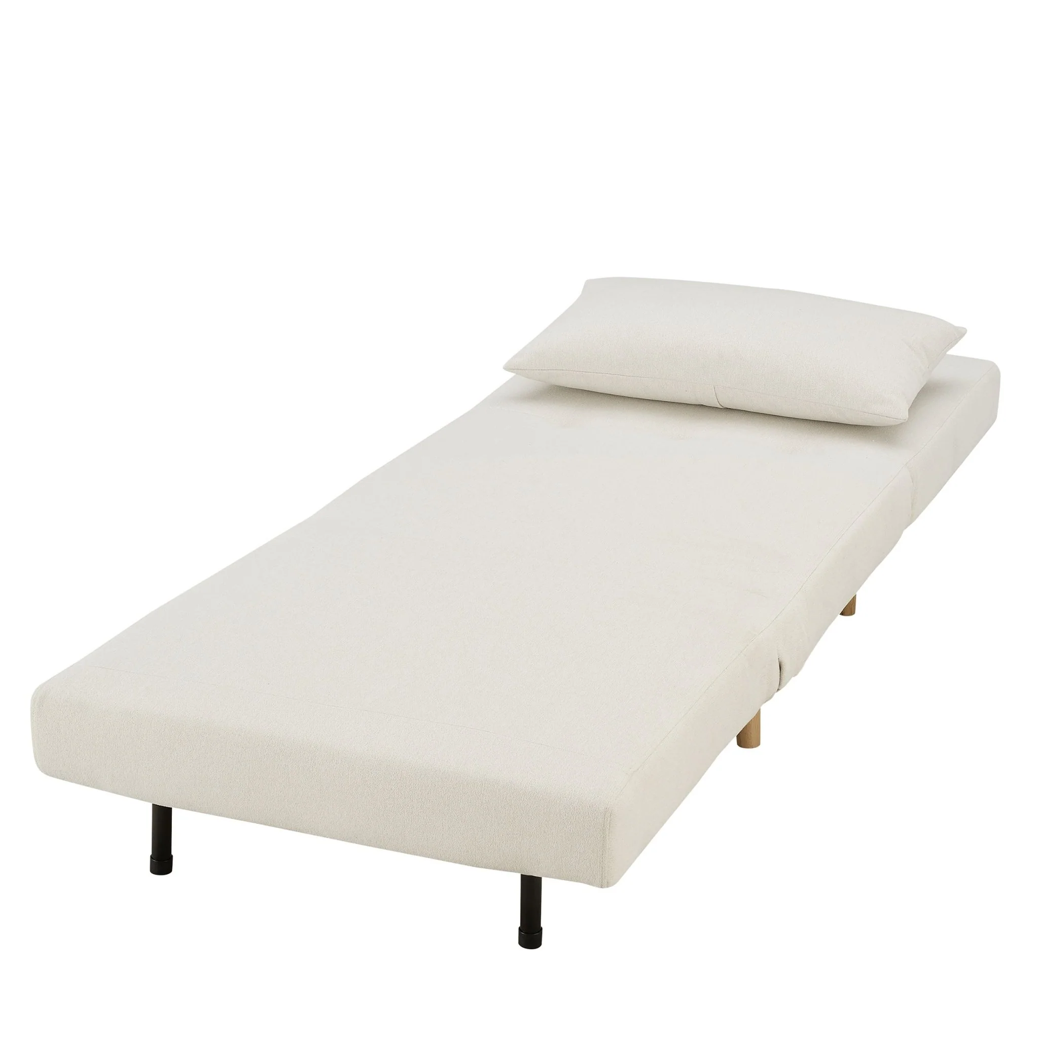 Seattle Single Click Clack Sofa Bed - Cream Linen - Image 6