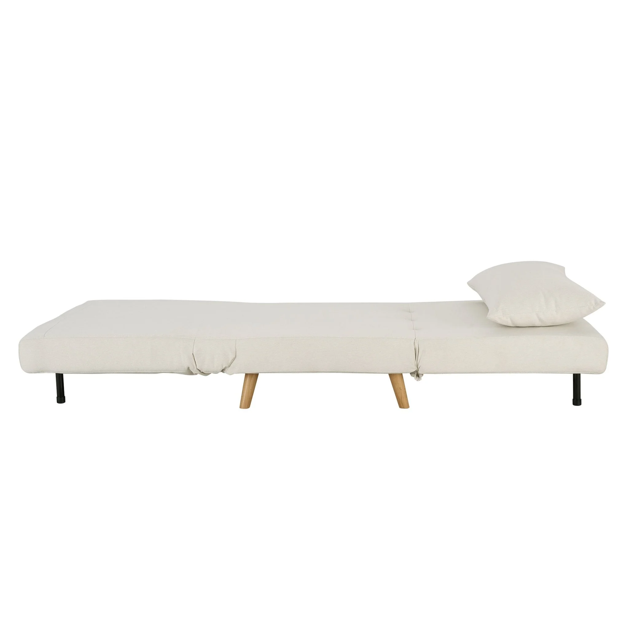 Seattle Single Click Clack Sofa Bed - Cream Linen - Image 7