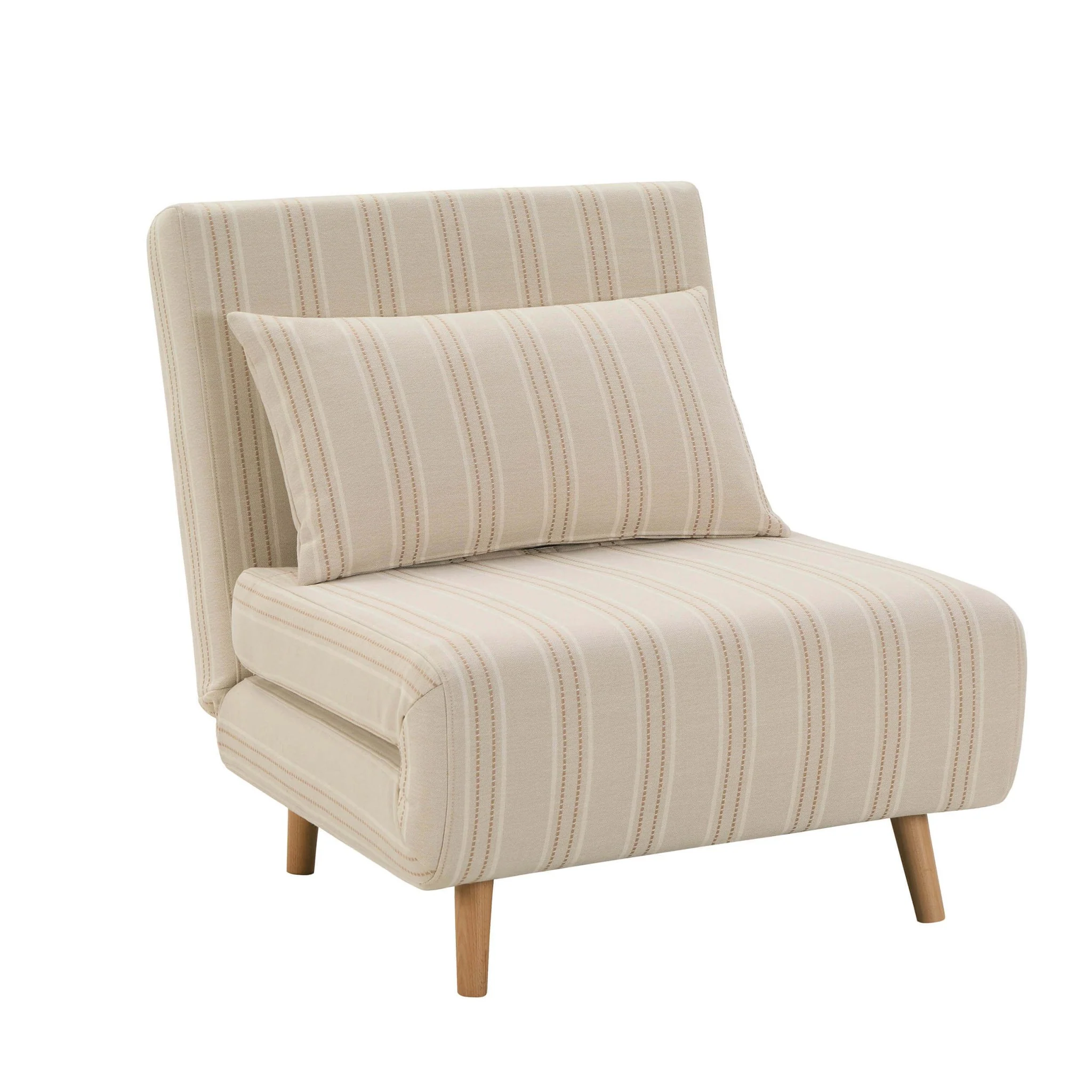 Seattle Single Click Clack Sofa Bed - Natural Stitched Stripe - Image 3
