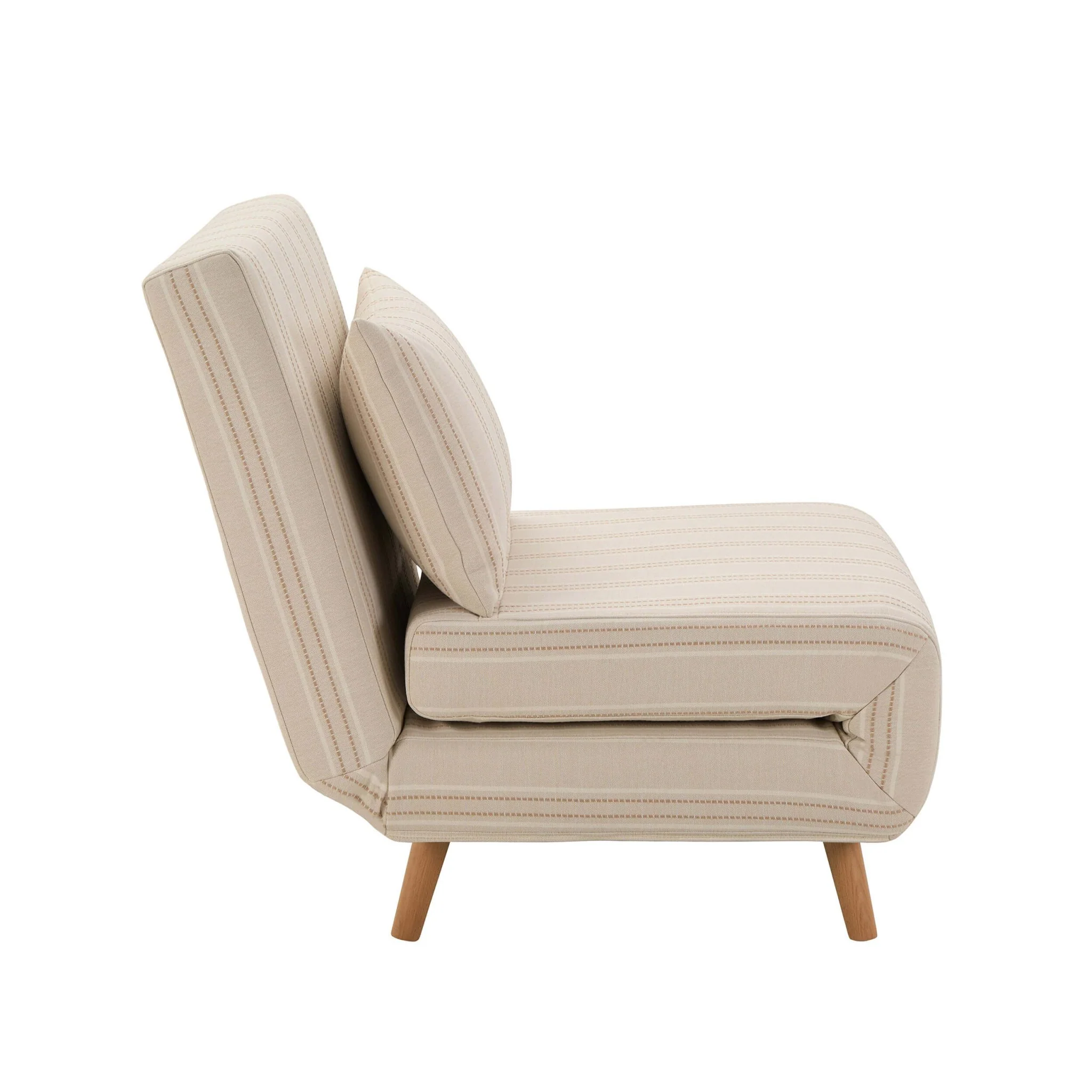 Seattle Single Click Clack Sofa Bed - Natural Stitched Stripe - Image 4