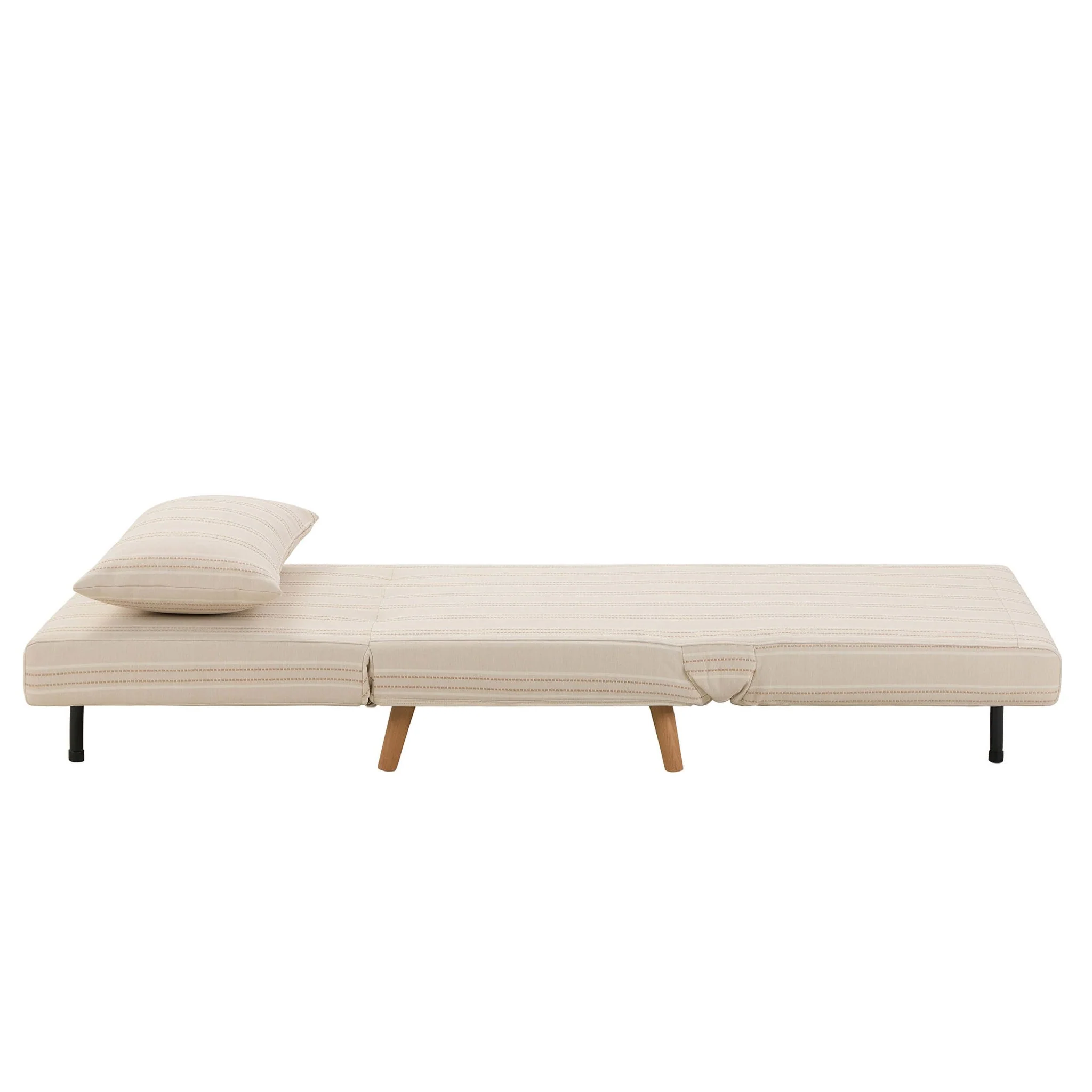 Seattle Single Click Clack Sofa Bed - Natural Stitched Stripe - Image 5