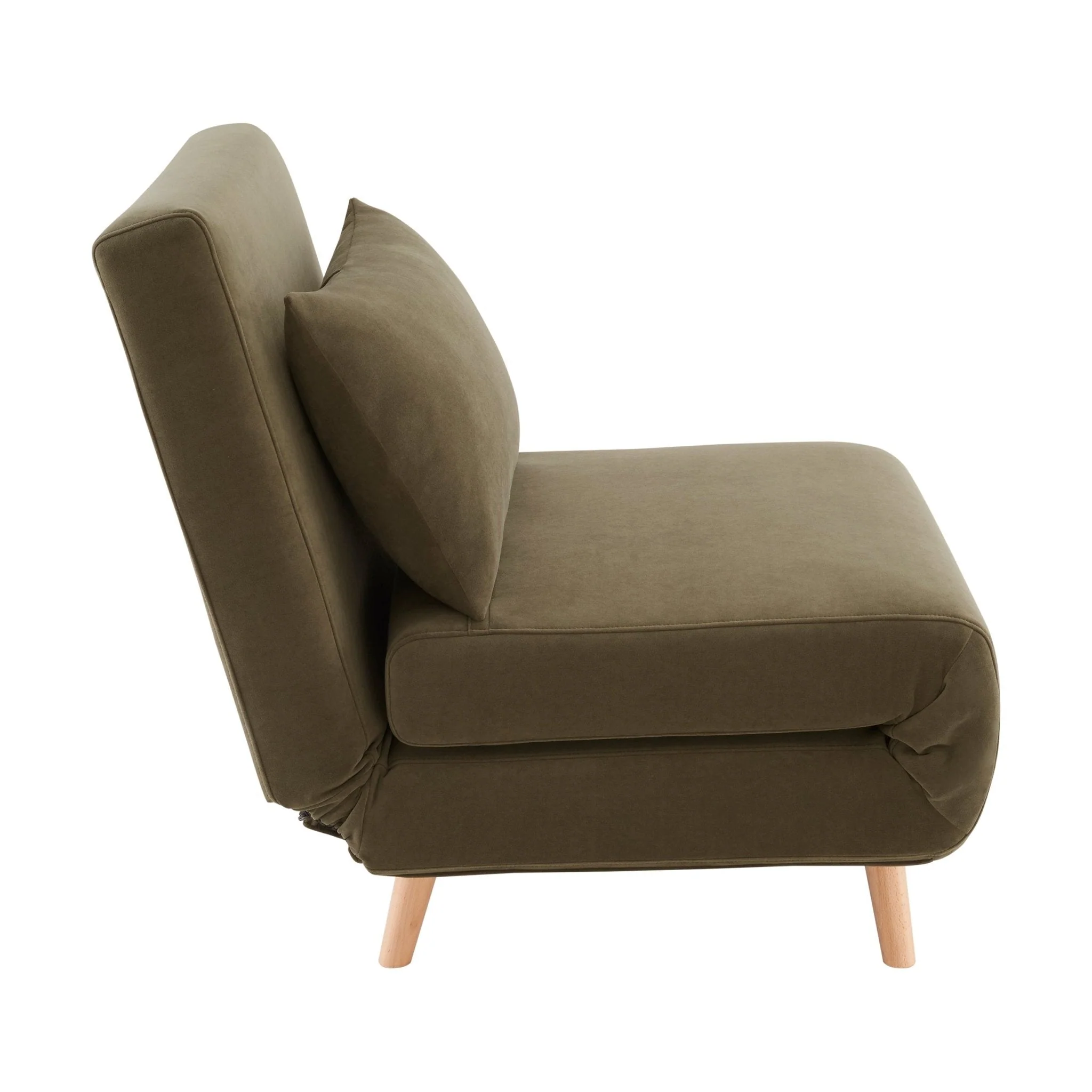 Seattle Single Click Clack Sofa Bed - Olive Green - Image 4