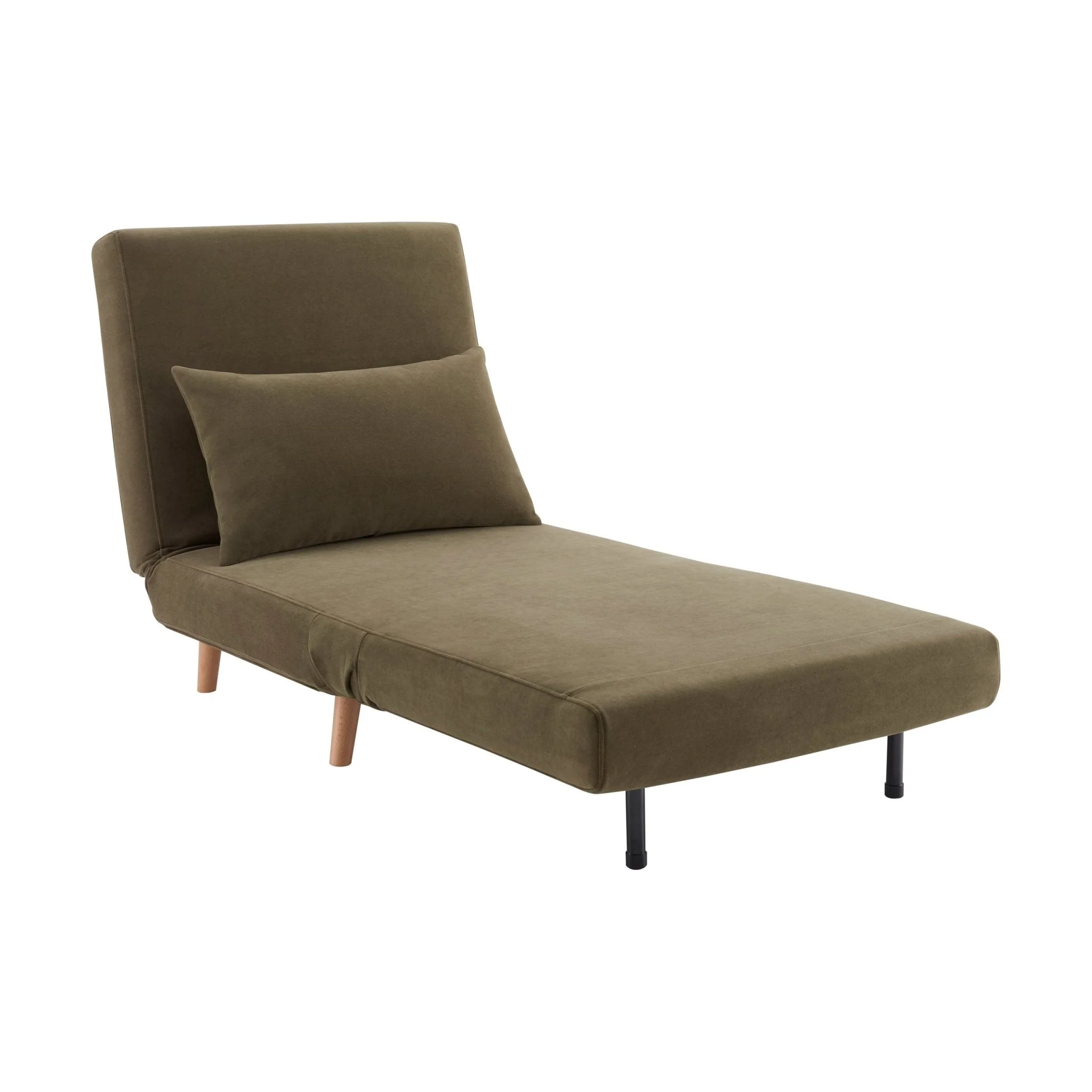 Seattle Single Click Clack Sofa Bed - Olive Green - Image 5