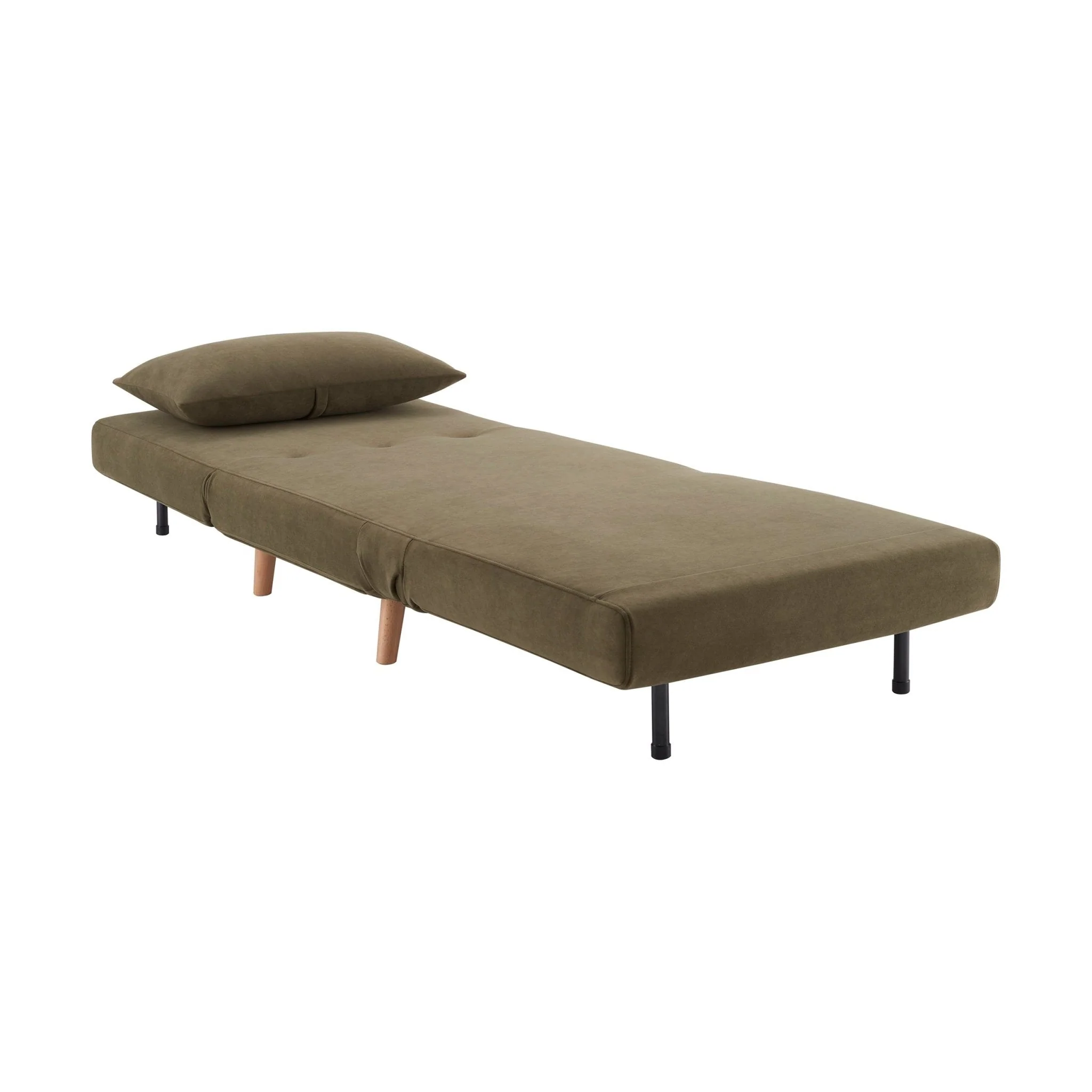 Seattle Single Click Clack Sofa Bed - Olive Green - Image 6