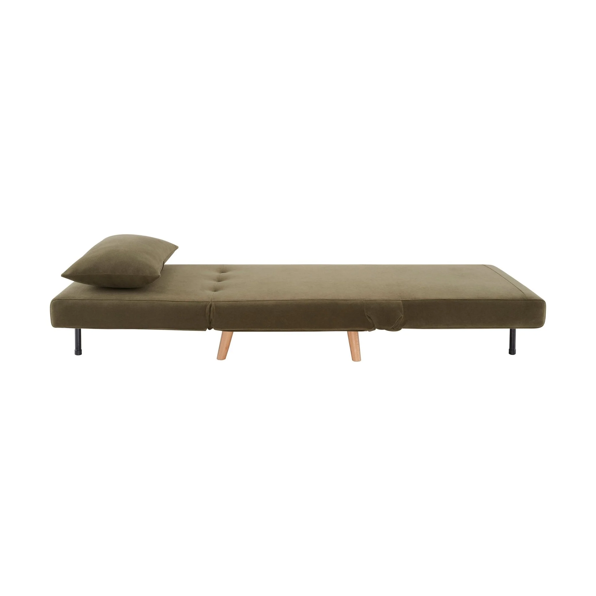 Seattle Single Click Clack Sofa Bed - Olive Green - Image 7