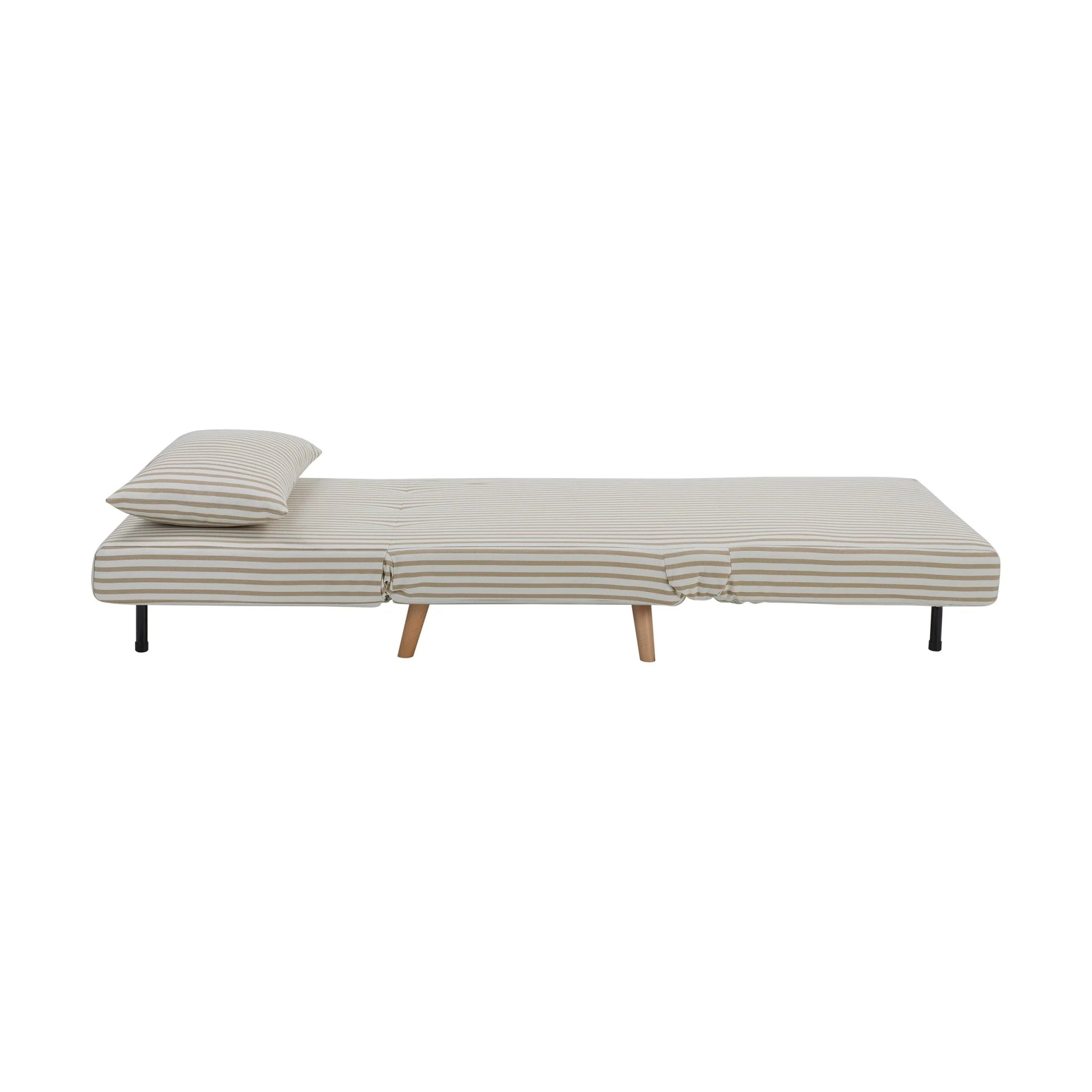 Seattle Single Click Clack Sofa Bed - Sand Stripe - Image 2