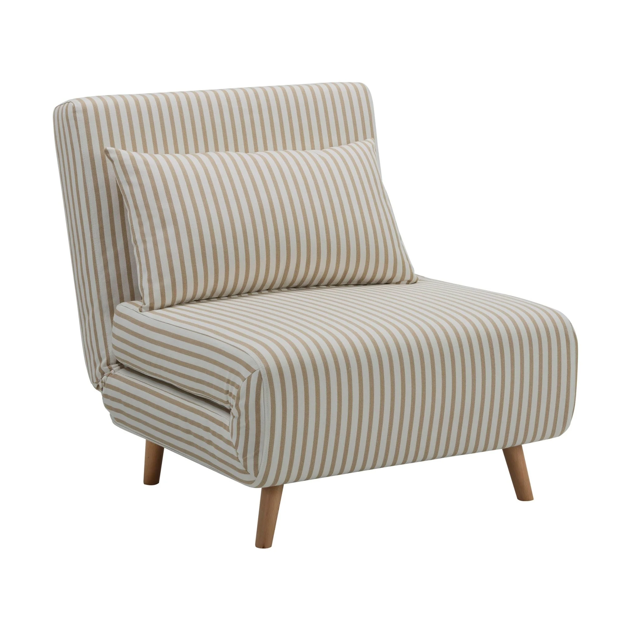 Seattle Single Click Clack Sofa Bed - Sand Stripe - Image 3