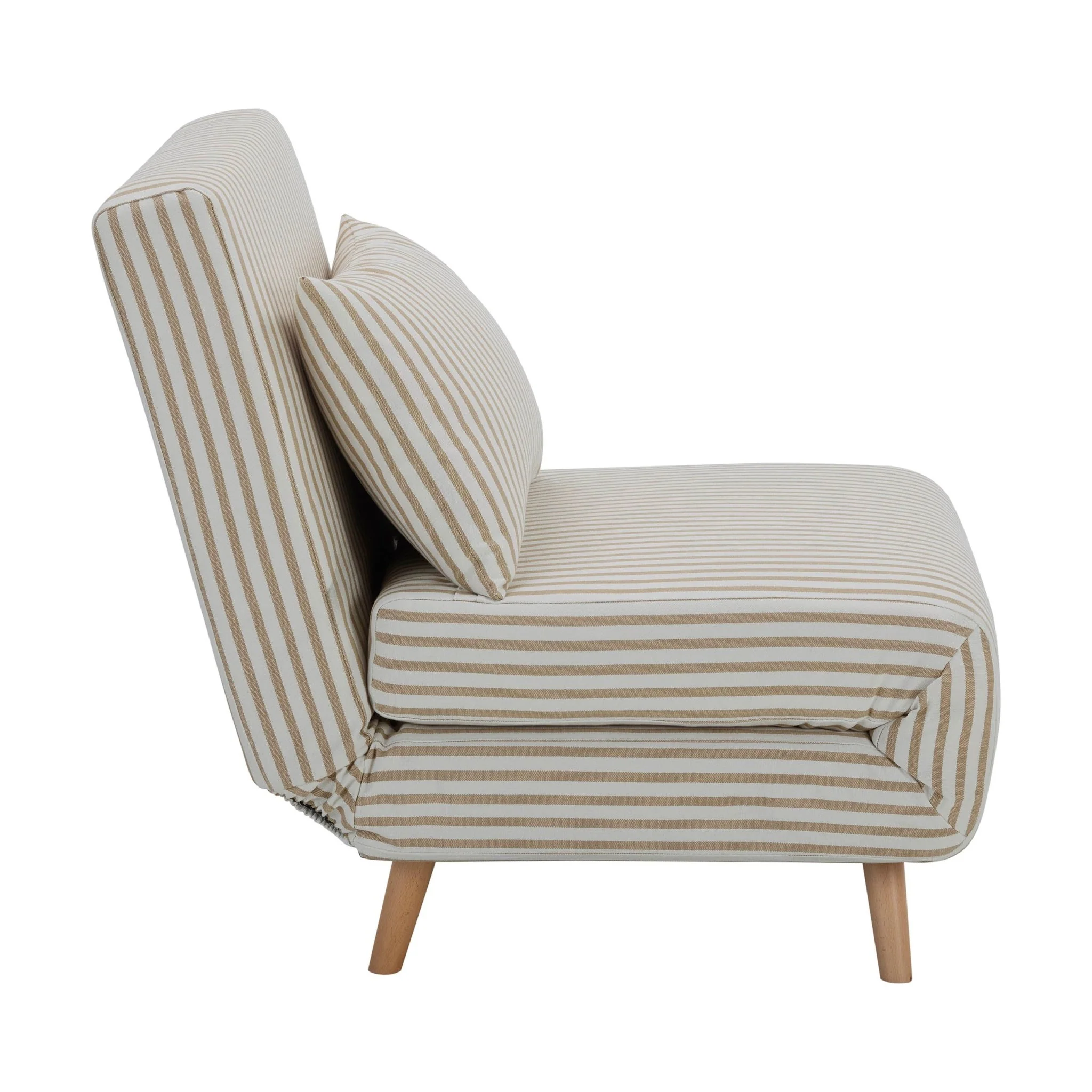Seattle Single Click Clack Sofa Bed - Sand Stripe - Image 4