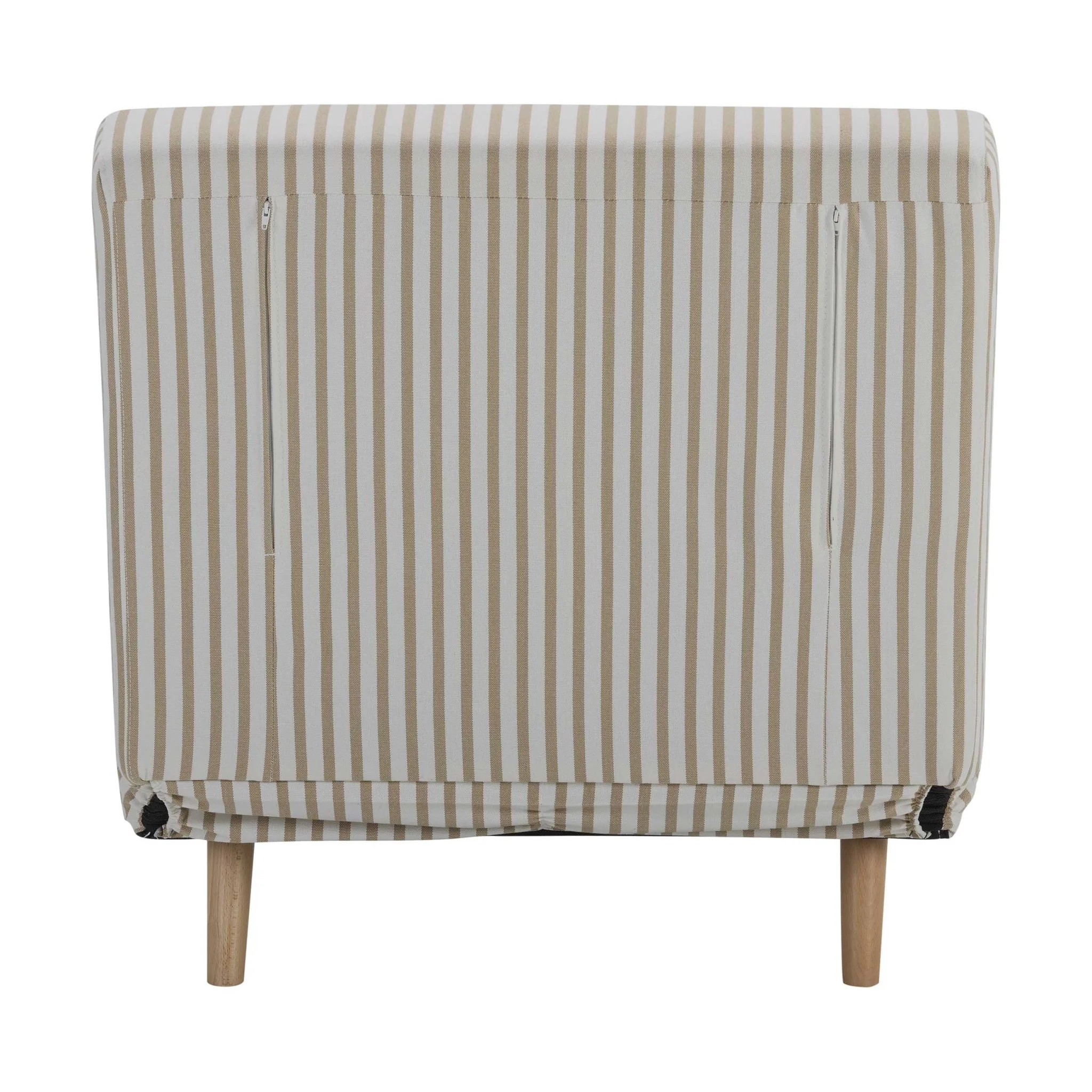 Seattle Single Click Clack Sofa Bed - Sand Stripe - Image 5