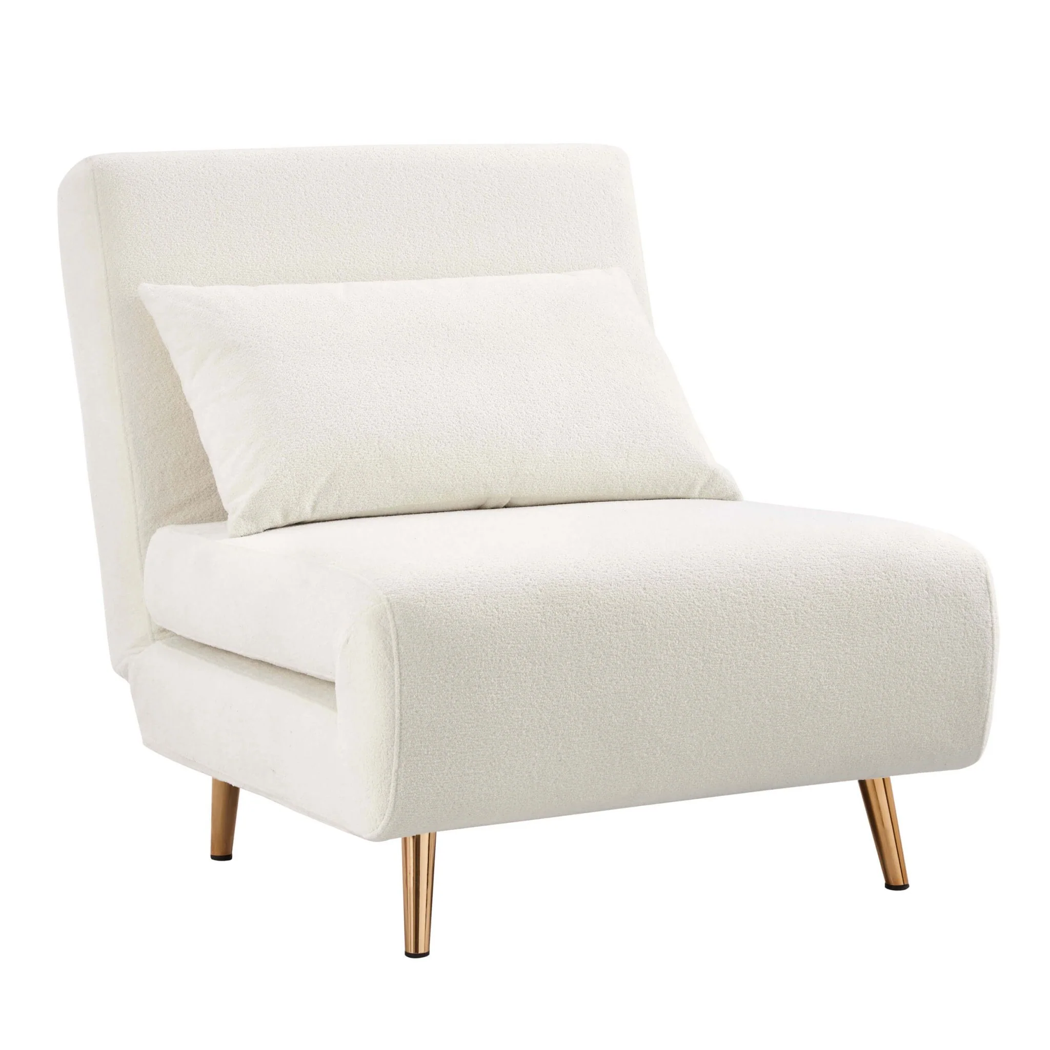 Seattle Single Click Clack Sofa Bed - Teddy Cream - Image 2