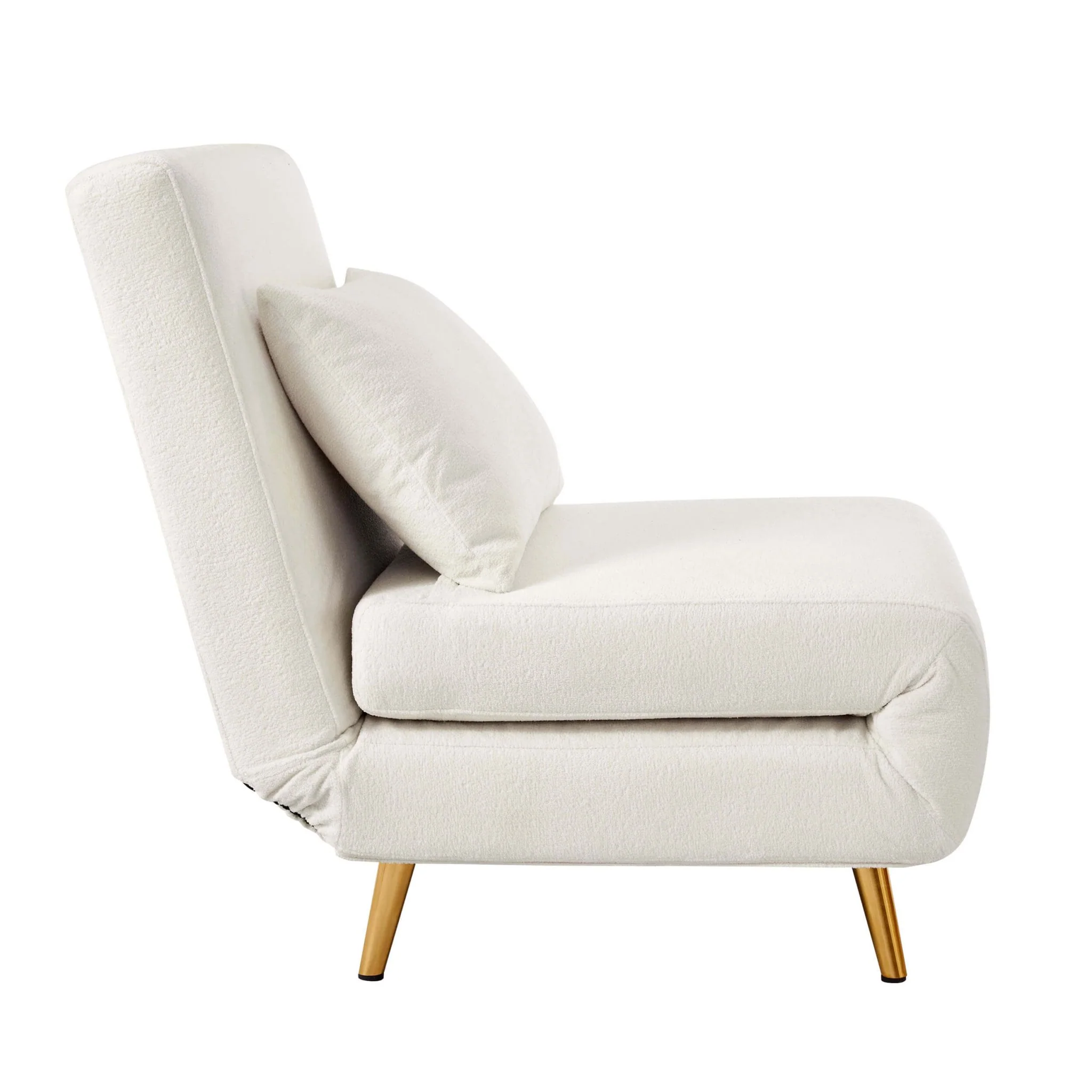 Seattle Single Click Clack Sofa Bed - Teddy Cream - Image 4