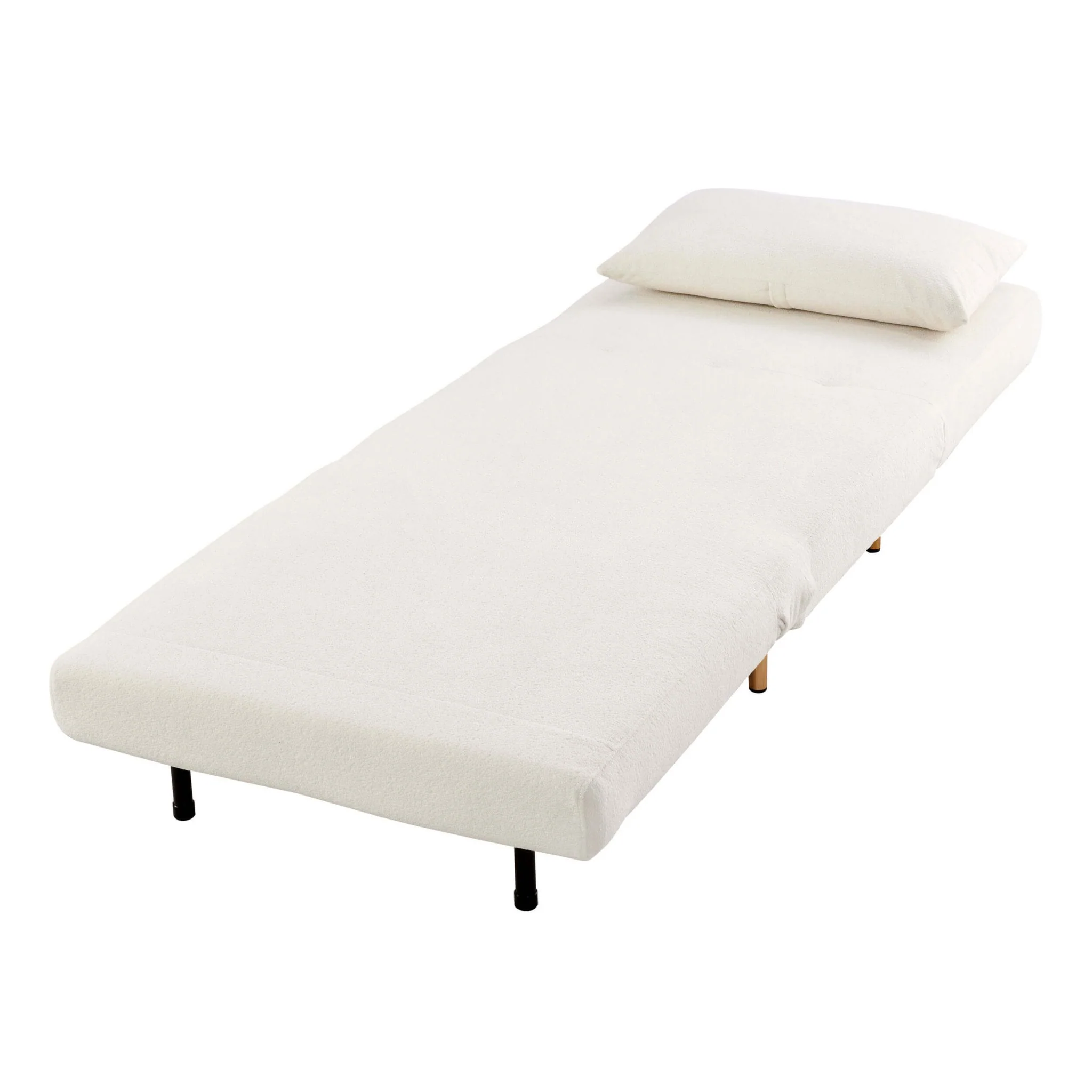 Seattle Single Click Clack Sofa Bed - Teddy Cream - Image 6