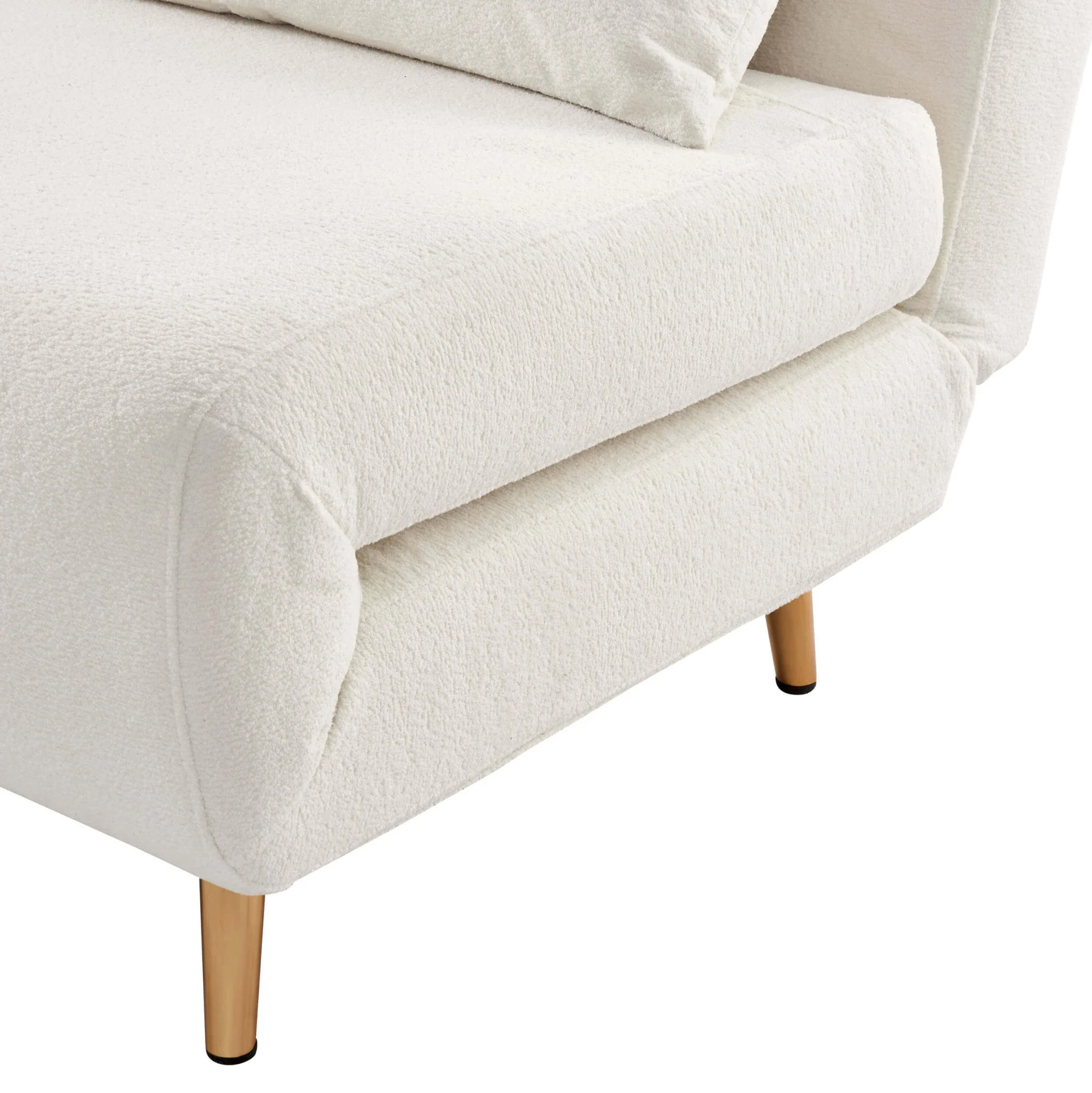 Seattle Single Click Clack Sofa Bed - Teddy Cream - Image 9