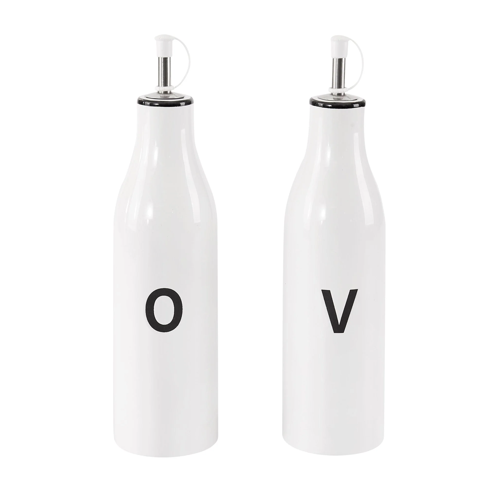 Set of 2 Oil & Vinegar Bottles - White - Image 2