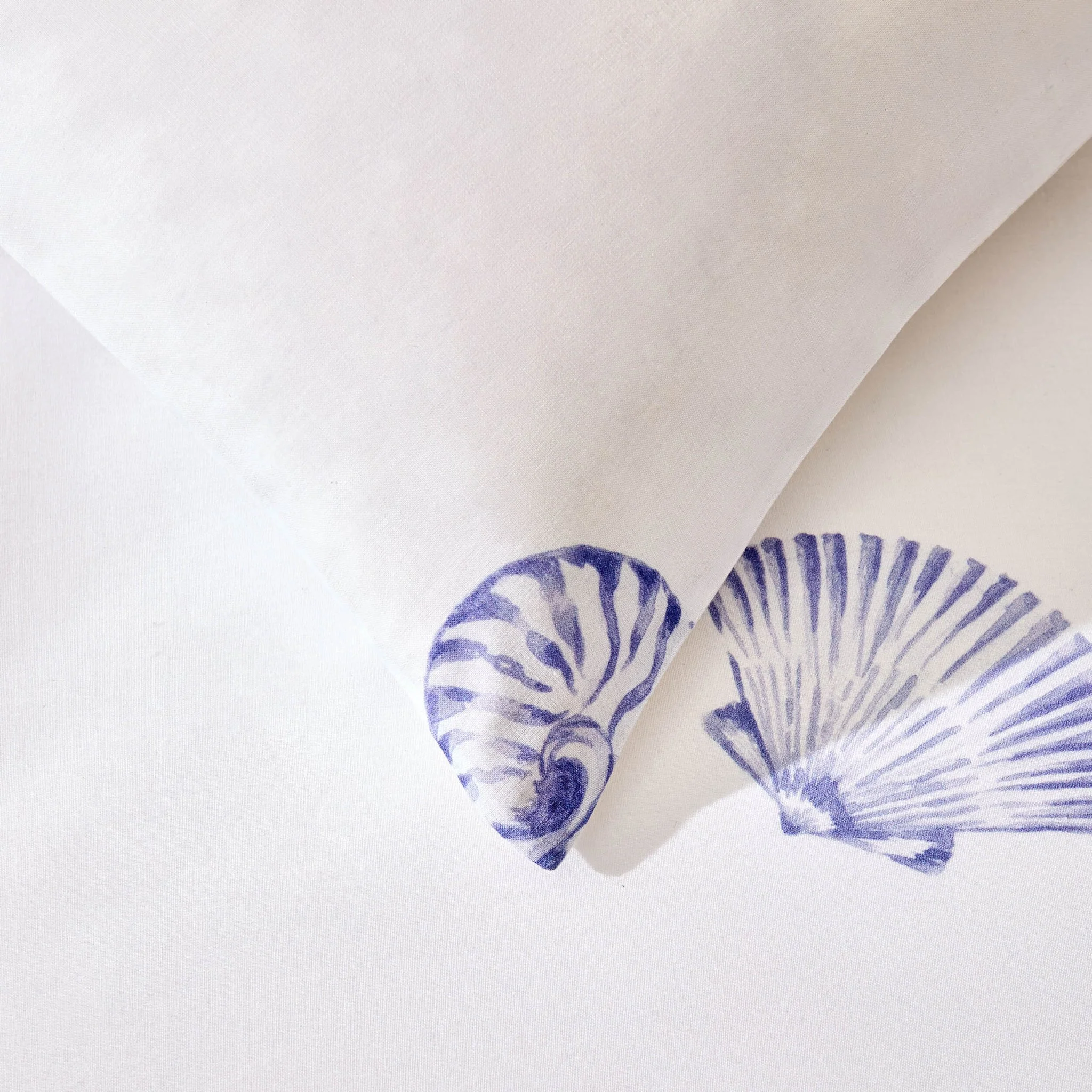 Shell 100% Cotton Duvet Cover & Pillowcase Set - Blue - Image 4