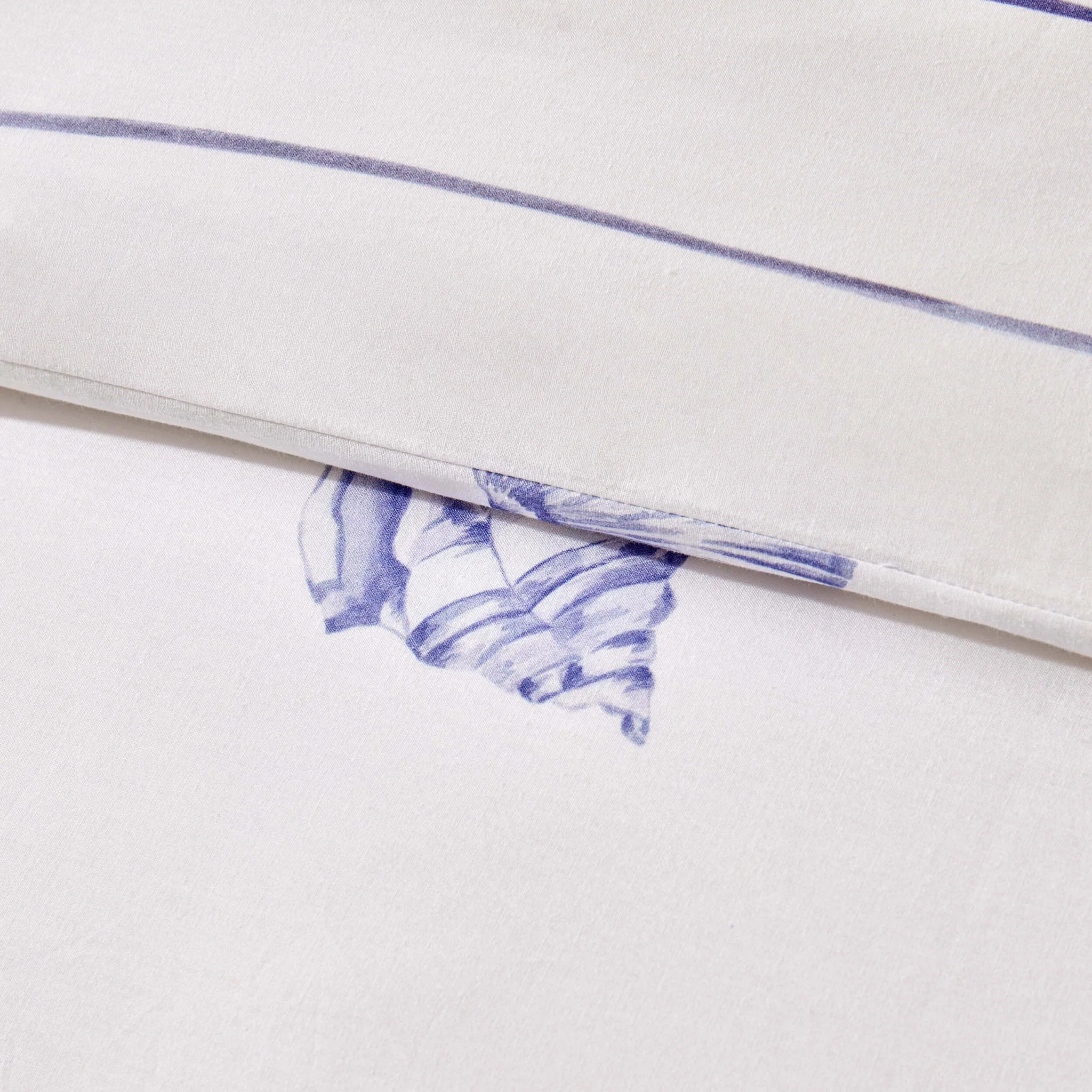 Shell 100% Cotton Duvet Cover & Pillowcase Set - Blue - Image 5